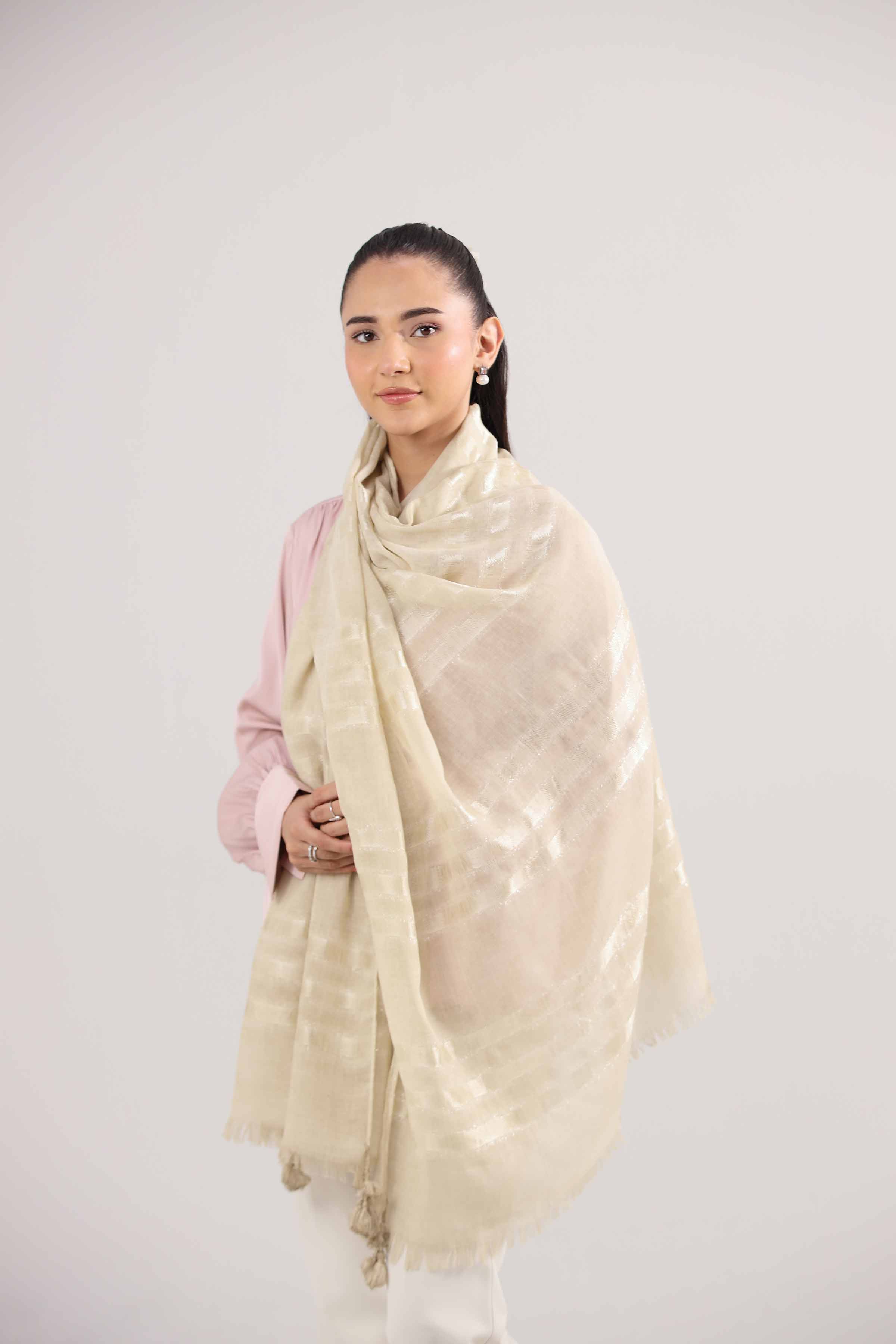 Beige Women Shawl - 439542112