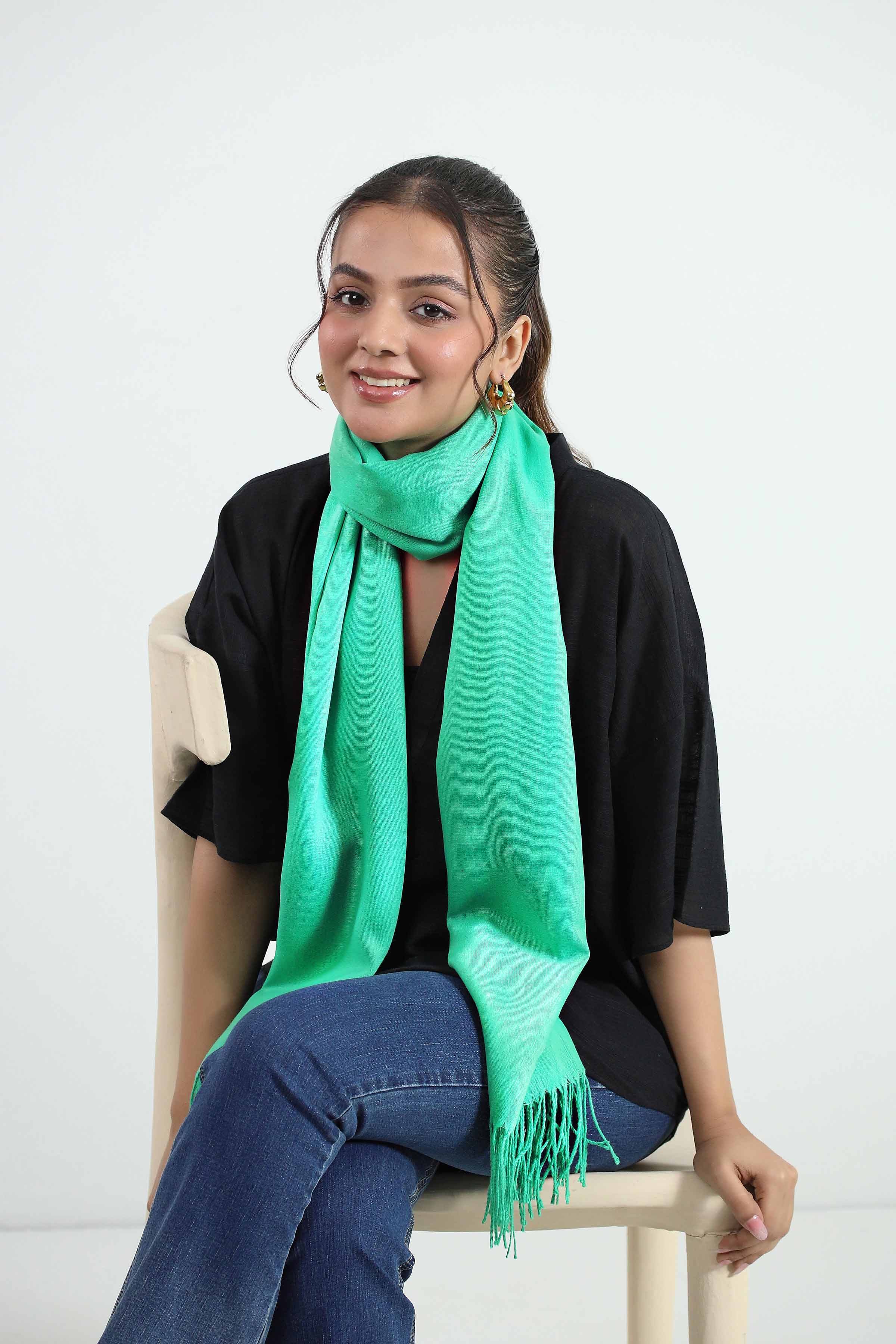 Green Women Scarf - 442782104