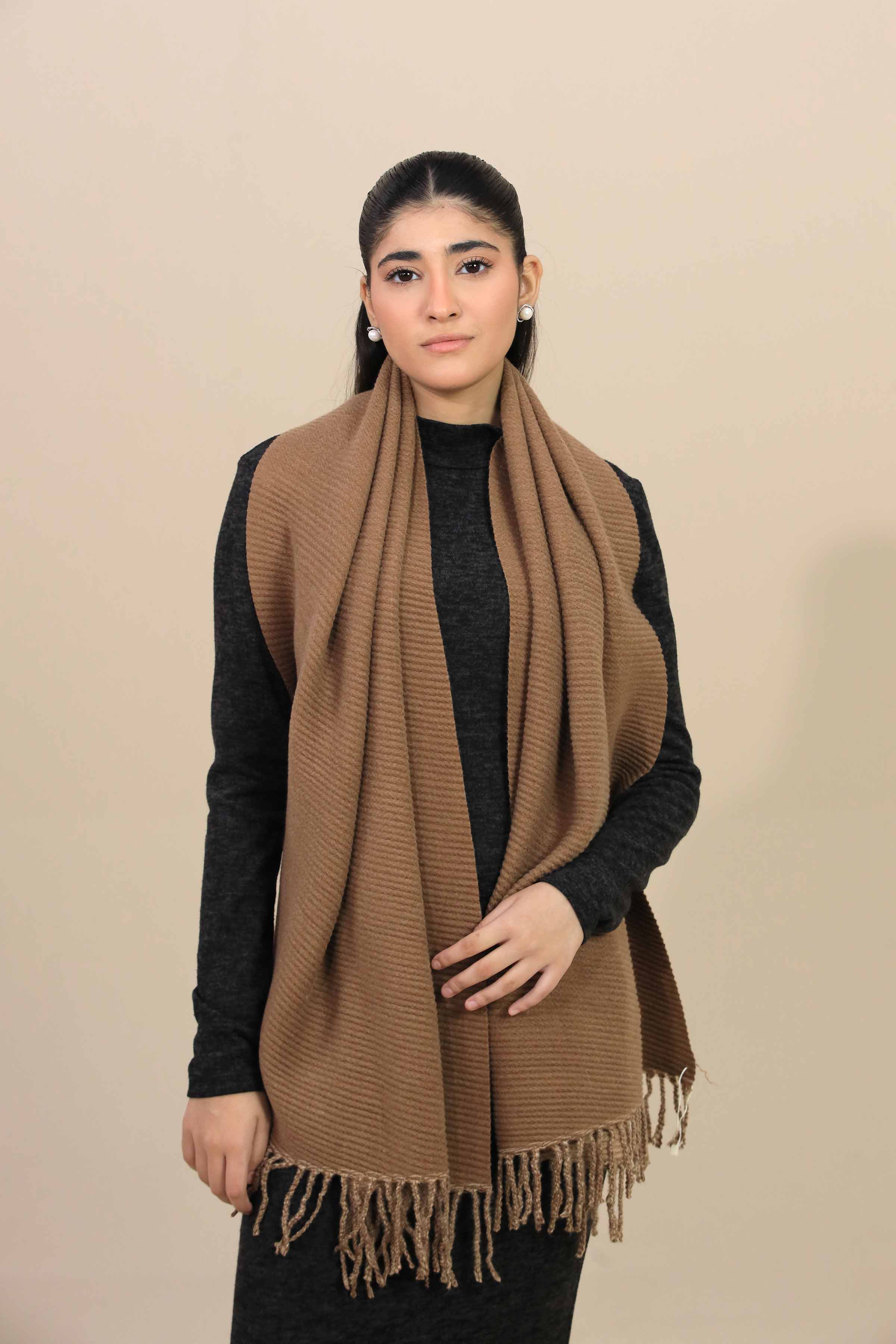 Nishat Linen UAE - Brown Women Shawl-446042113