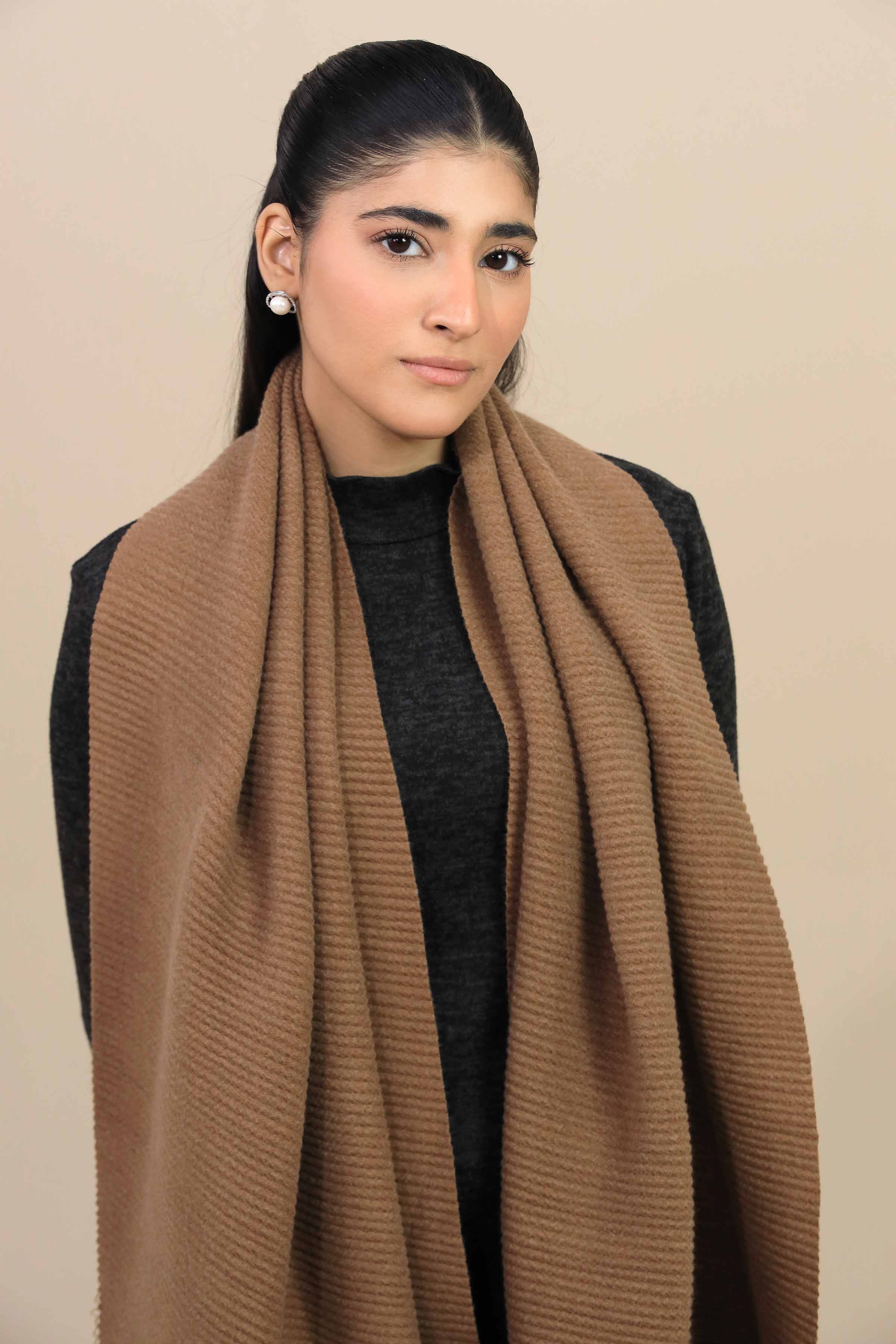 Nishat Linen UAE - Brown Women Shawl-446042113