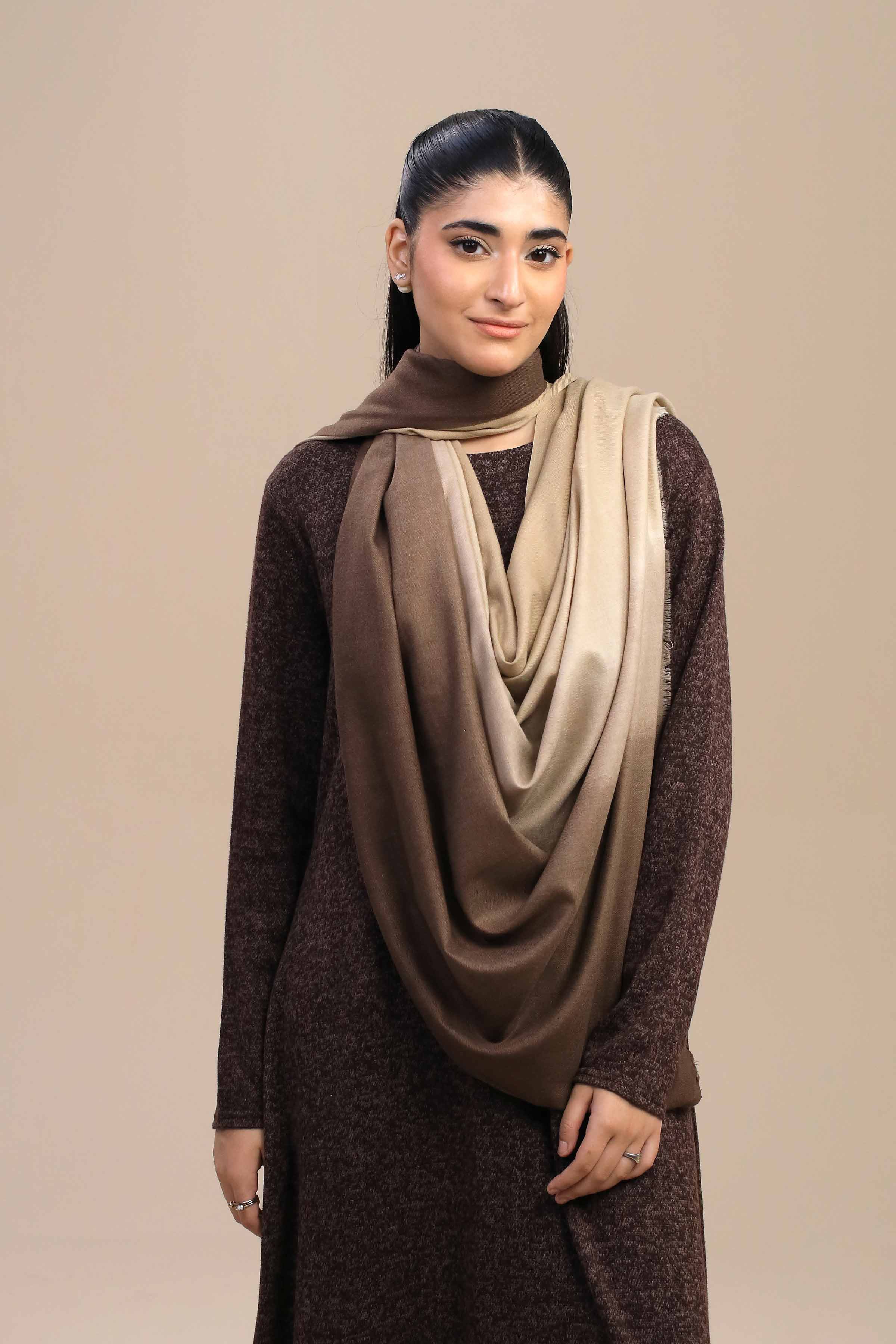 Nishat Linen UAE - Coffee Women Shawl-446072117