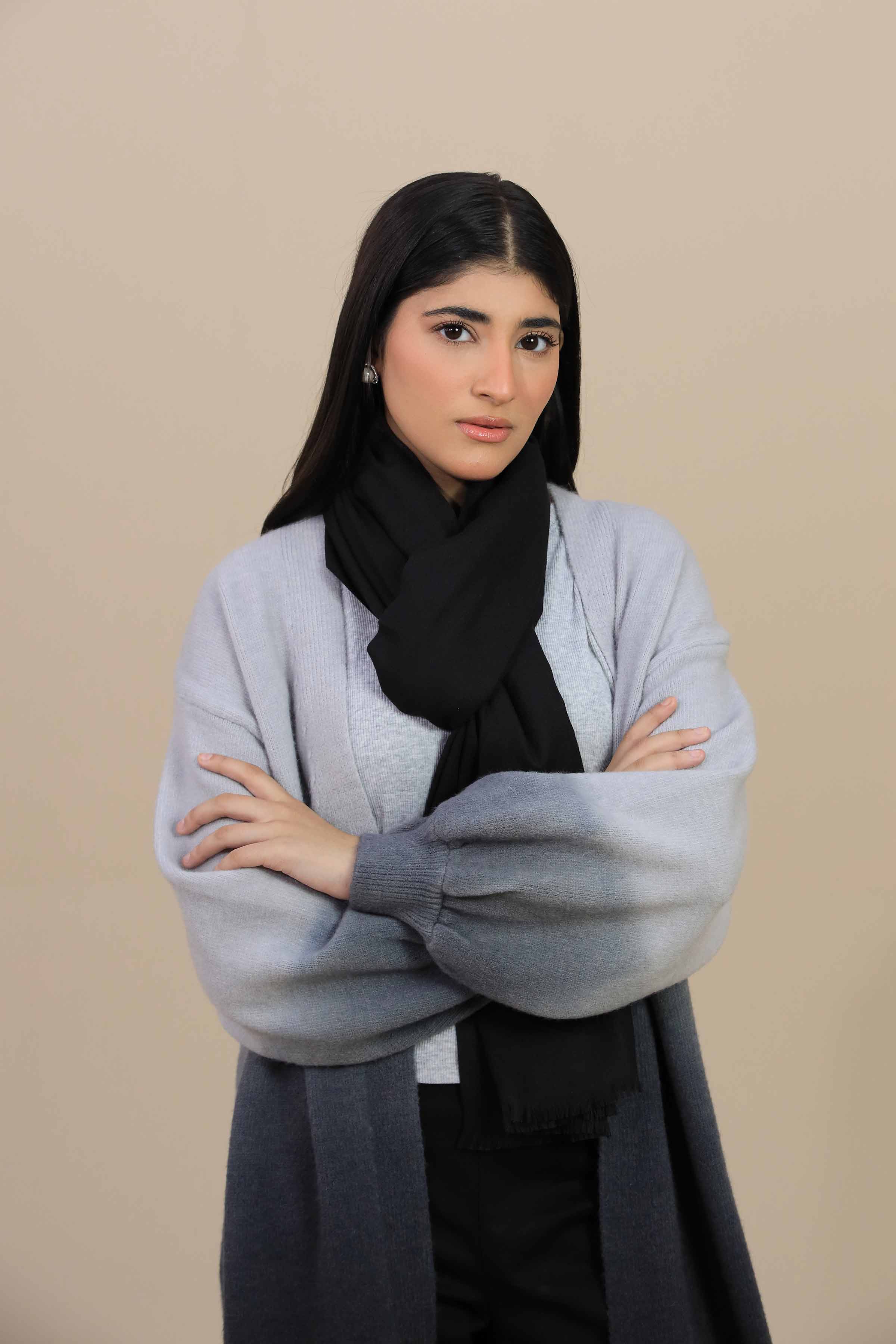 Nishat Linen UAE - Black Coffee Women Shawl-446122103