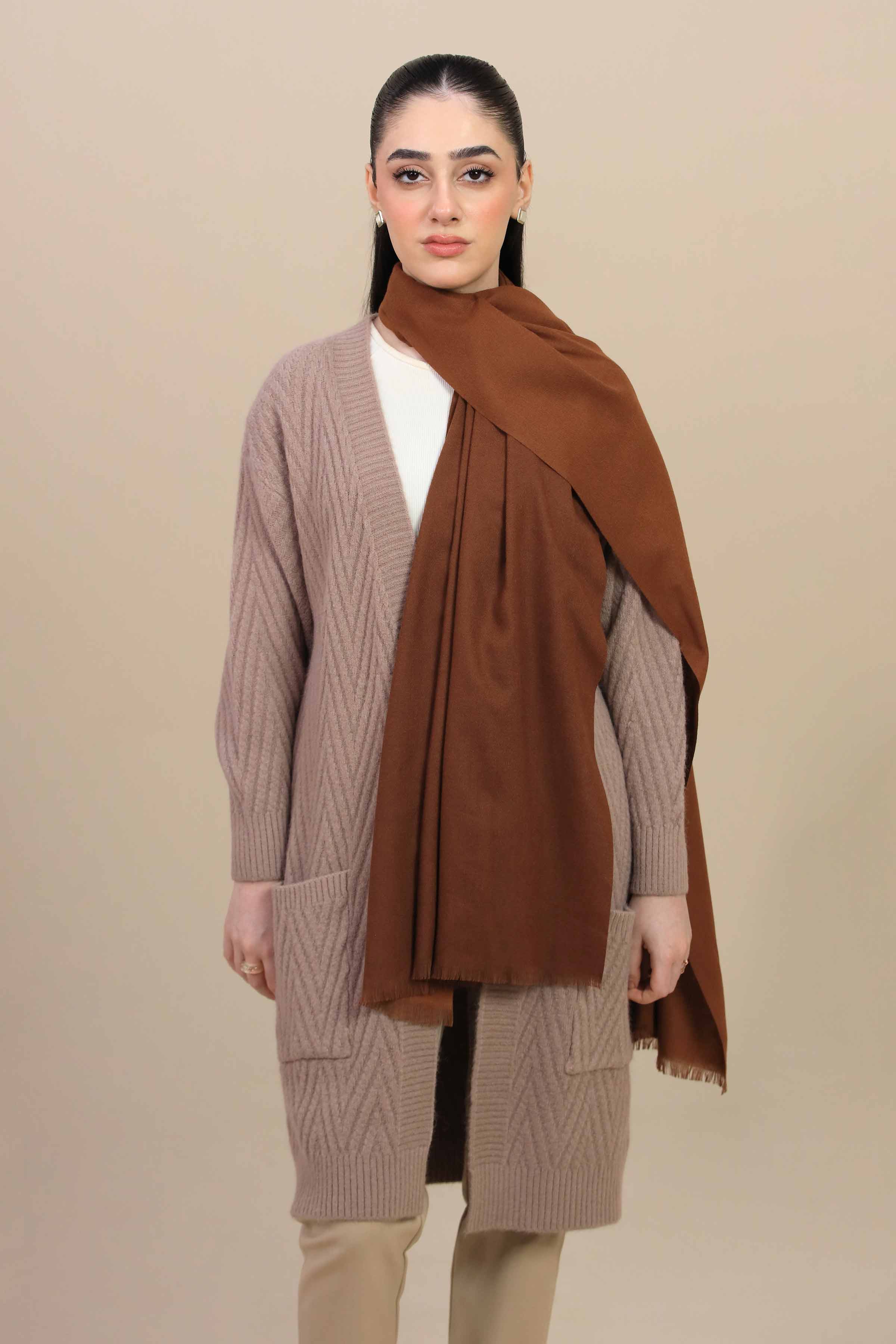 Nishat Linen UAE - Brown Women Shawl-446122113
