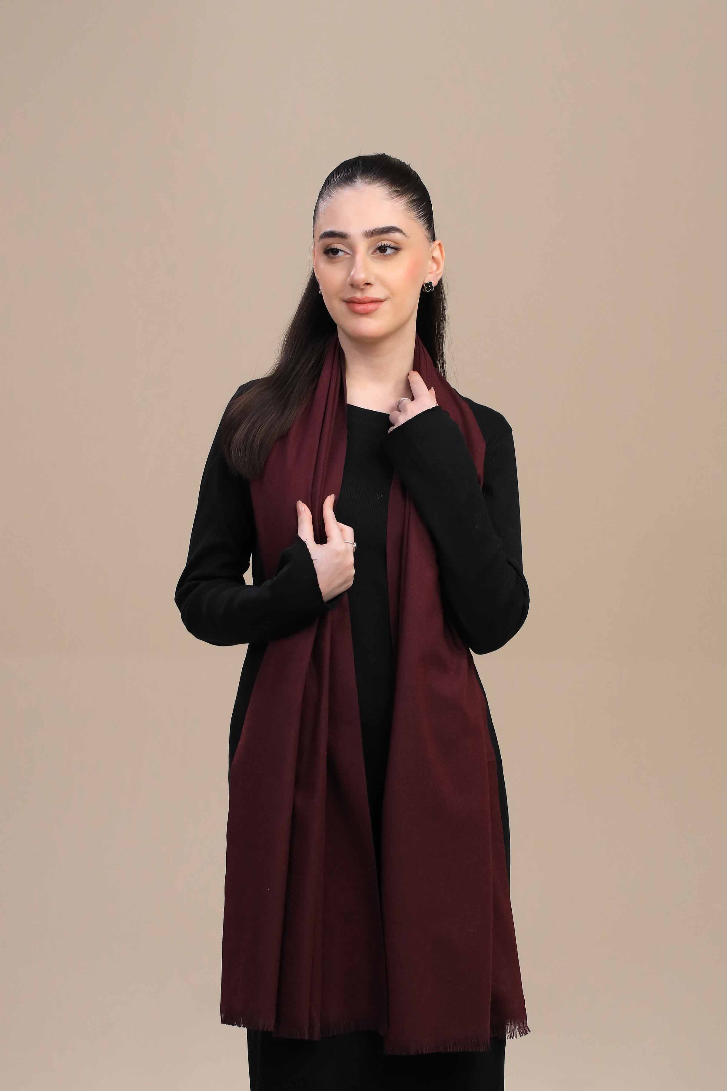 Nishat Linen UAE - Maroon Women Shawl-446122122