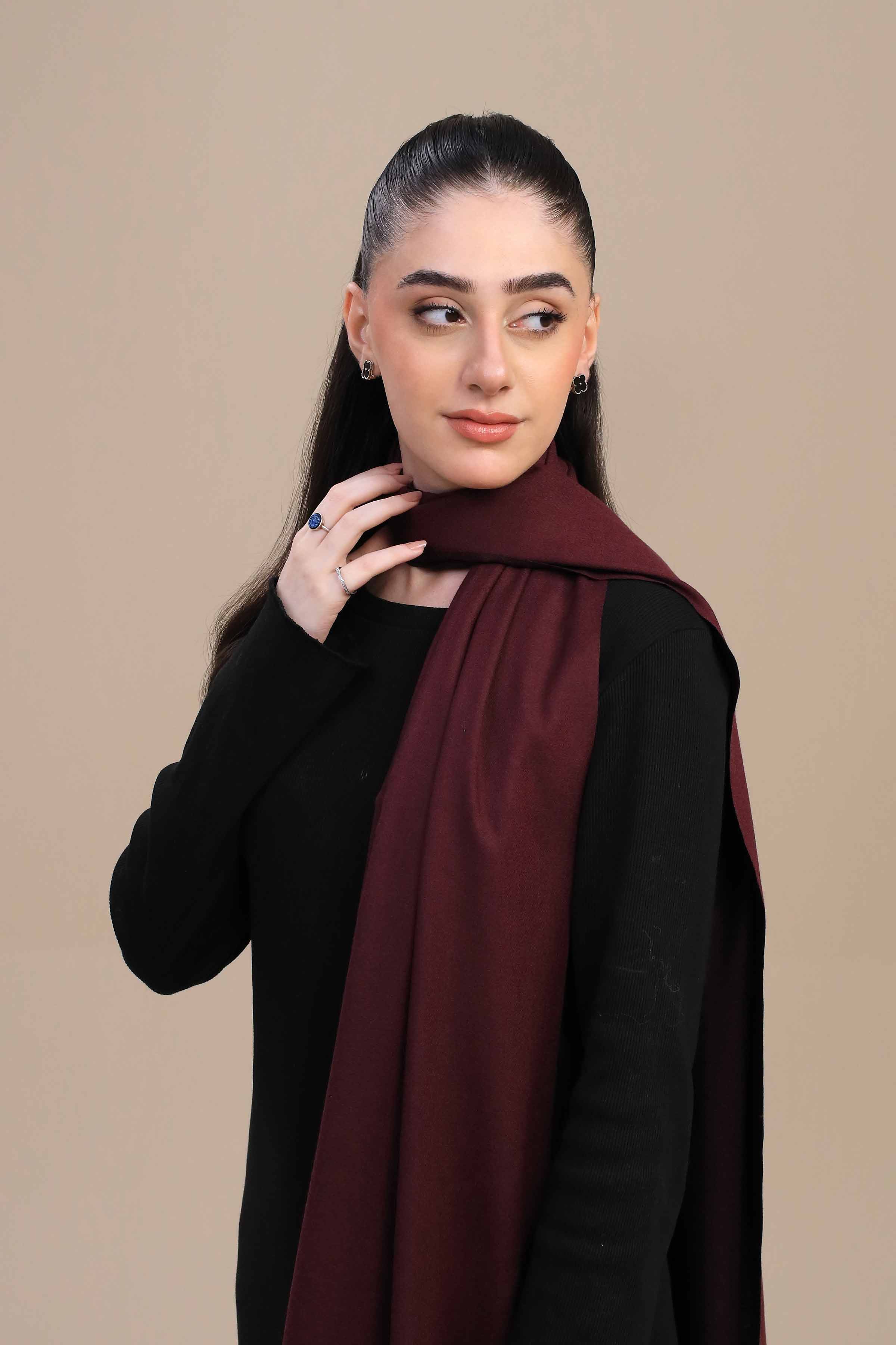 Nishat Linen UAE - Maroon Women Shawl-446122122