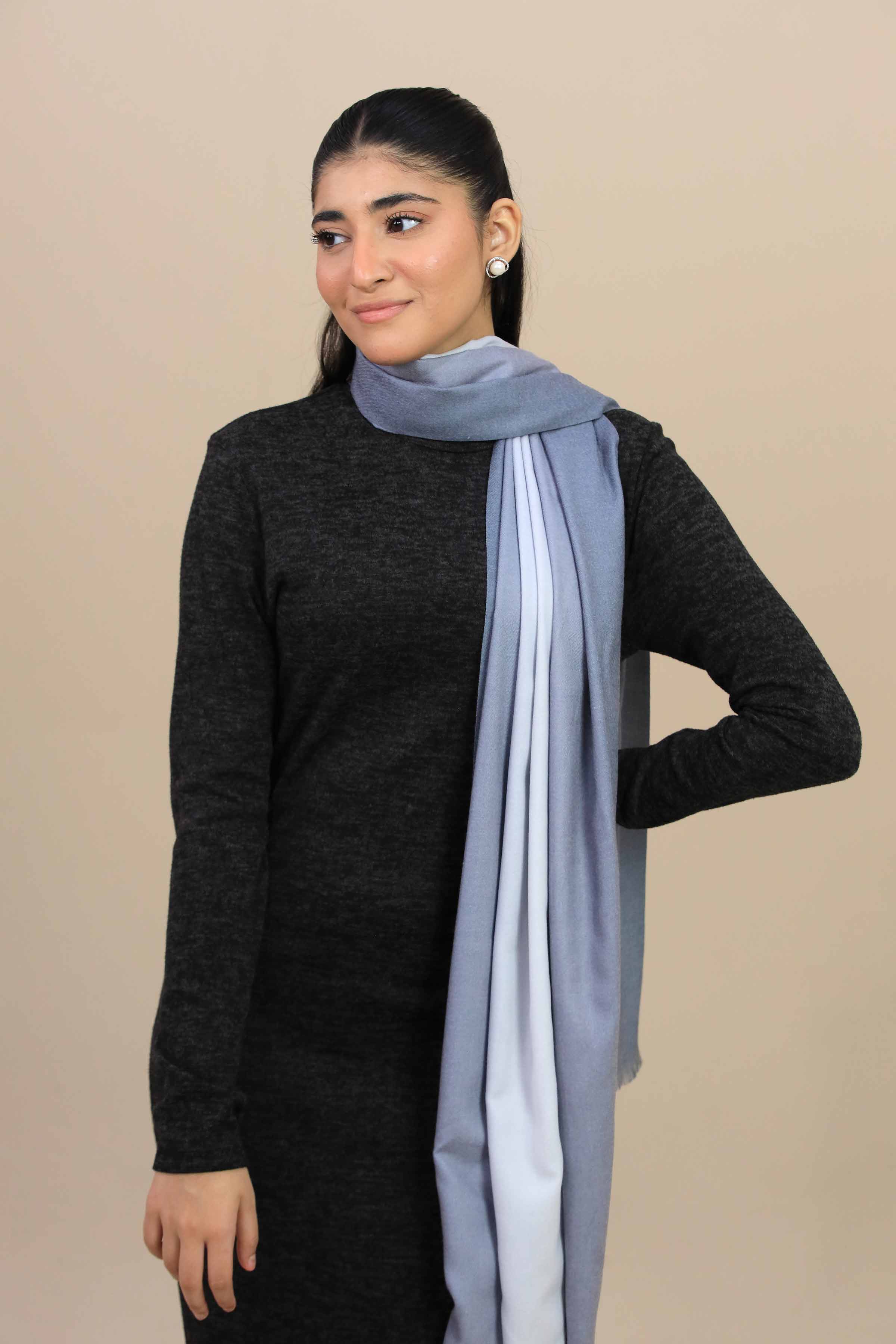 Nishat Linen UAE - Grey White Women Shawl-446132112