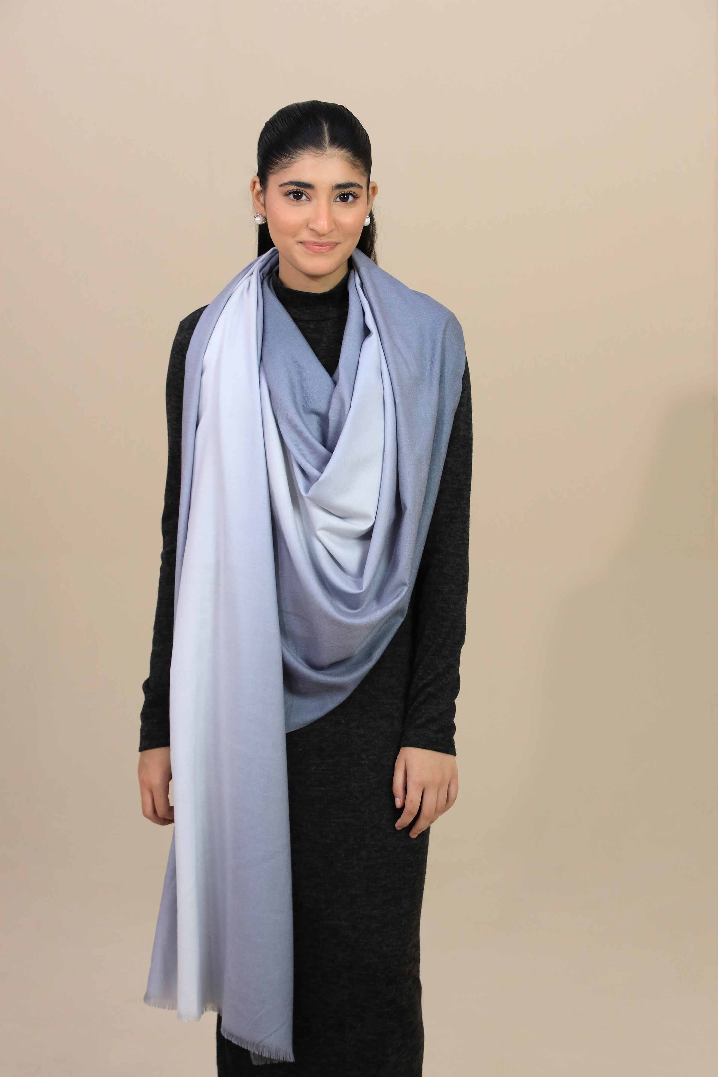 Nishat Linen UAE - Grey White Women Shawl-446132112
