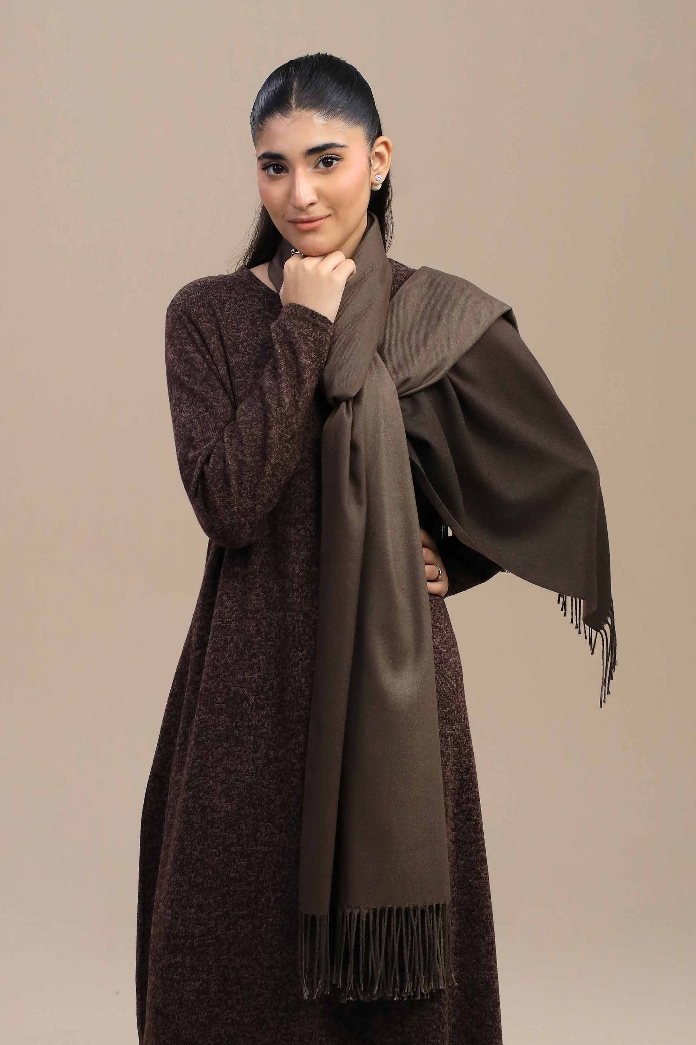 Nishat Linen UAE - Coffee Women Shawl-446142117