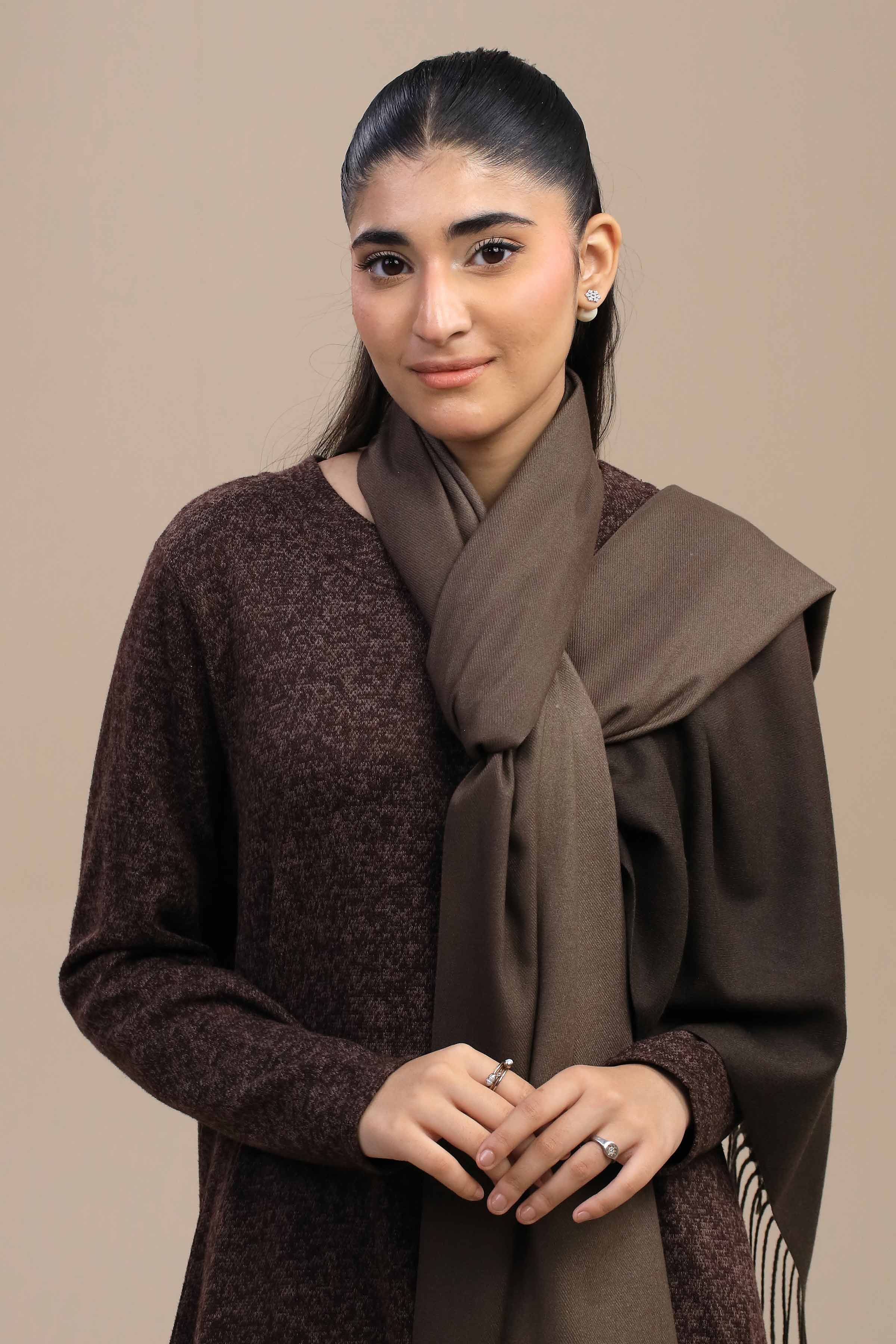 Nishat Linen UAE - Coffee Women Shawl-446142117