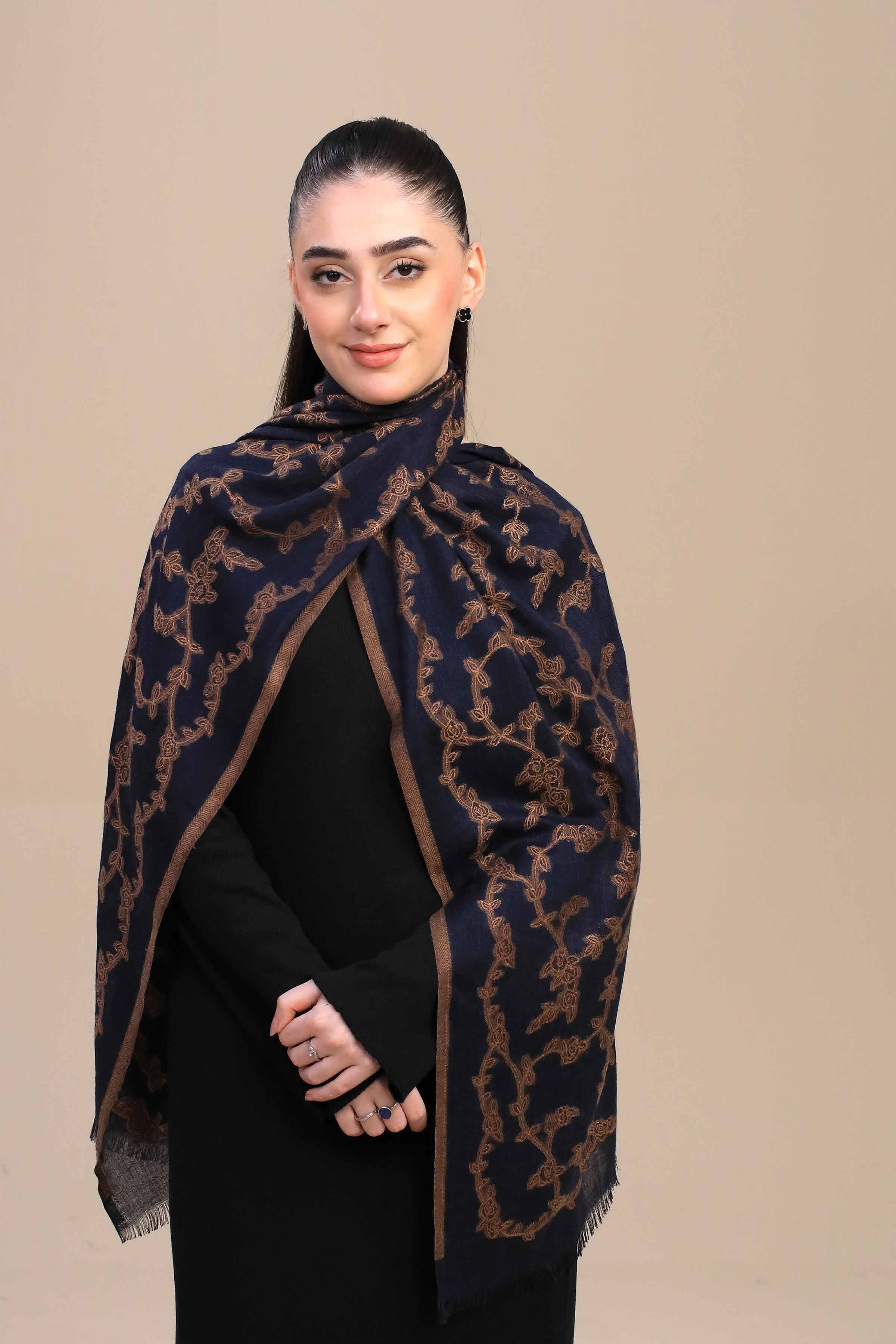 Nishat Linen UAE - Navy Women Shawl - 443972121