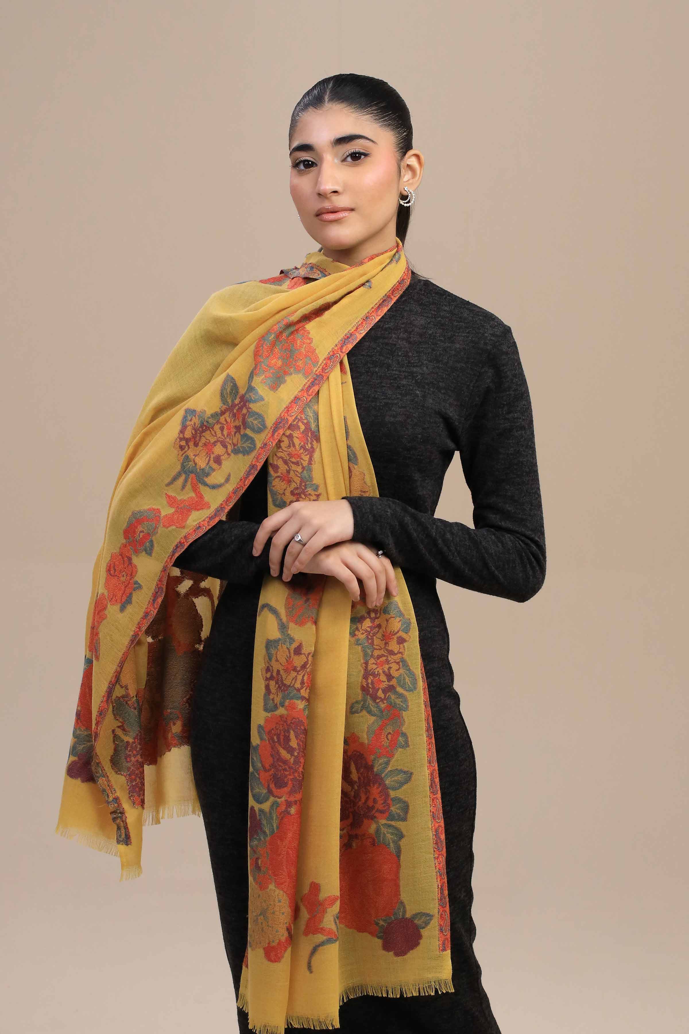 Nishat Linen UAE - Yellow Women Shawl - 443982102