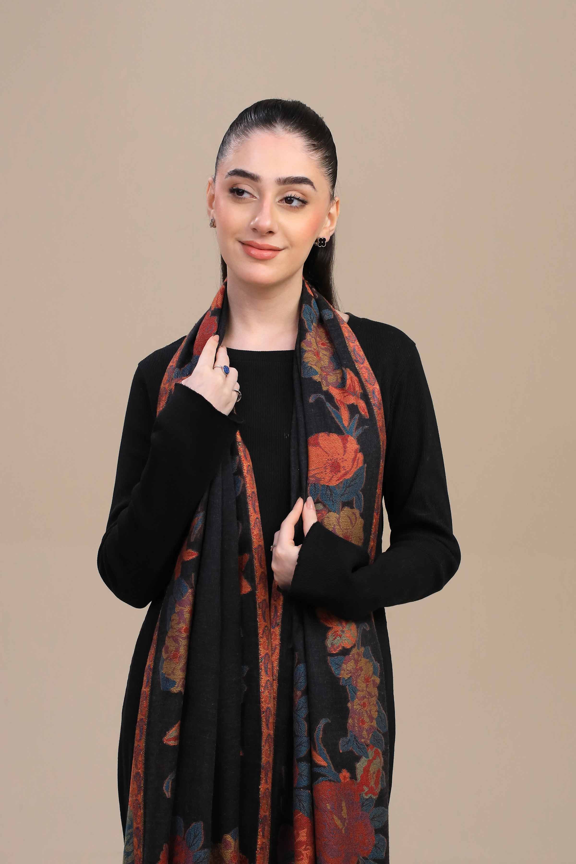 Nishat Linen UAE - Black Women Shawl - 443982103