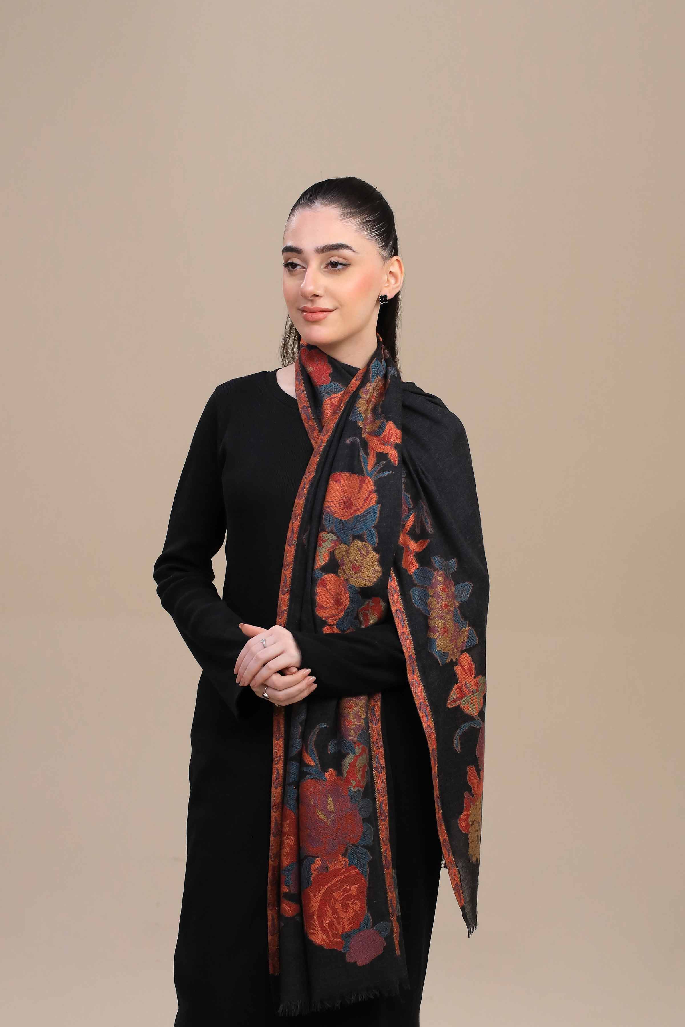 Nishat Linen UAE - Black Women Shawl - 443982103