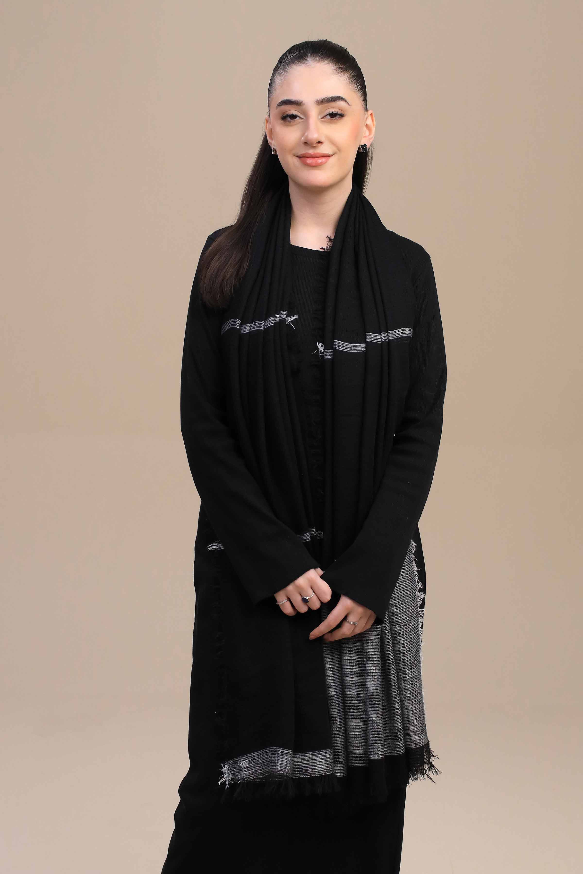 Nishat Linen UAE - Black Women Shawl-447172103
