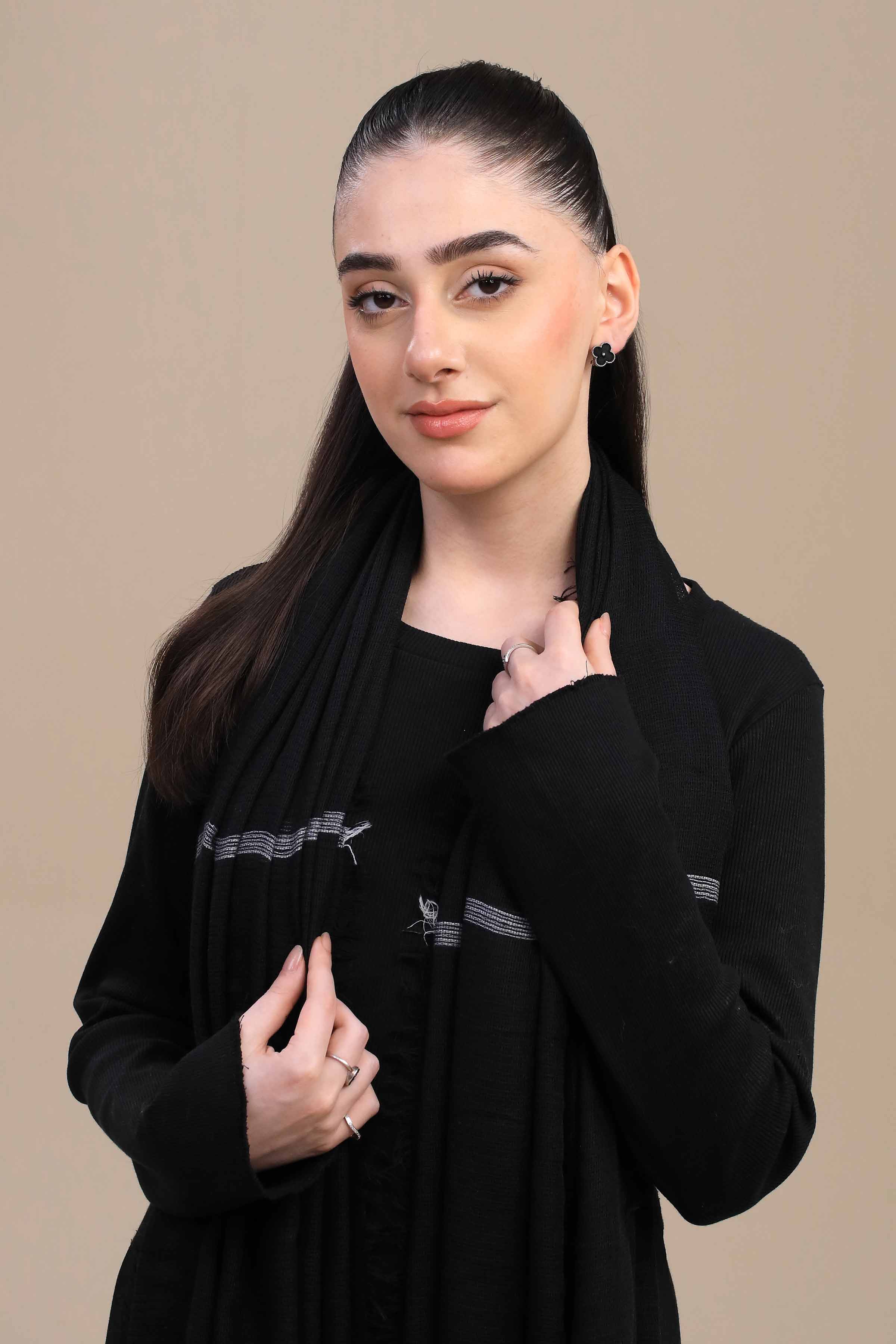 Nishat Linen UAE - Black Women Shawl-447172103