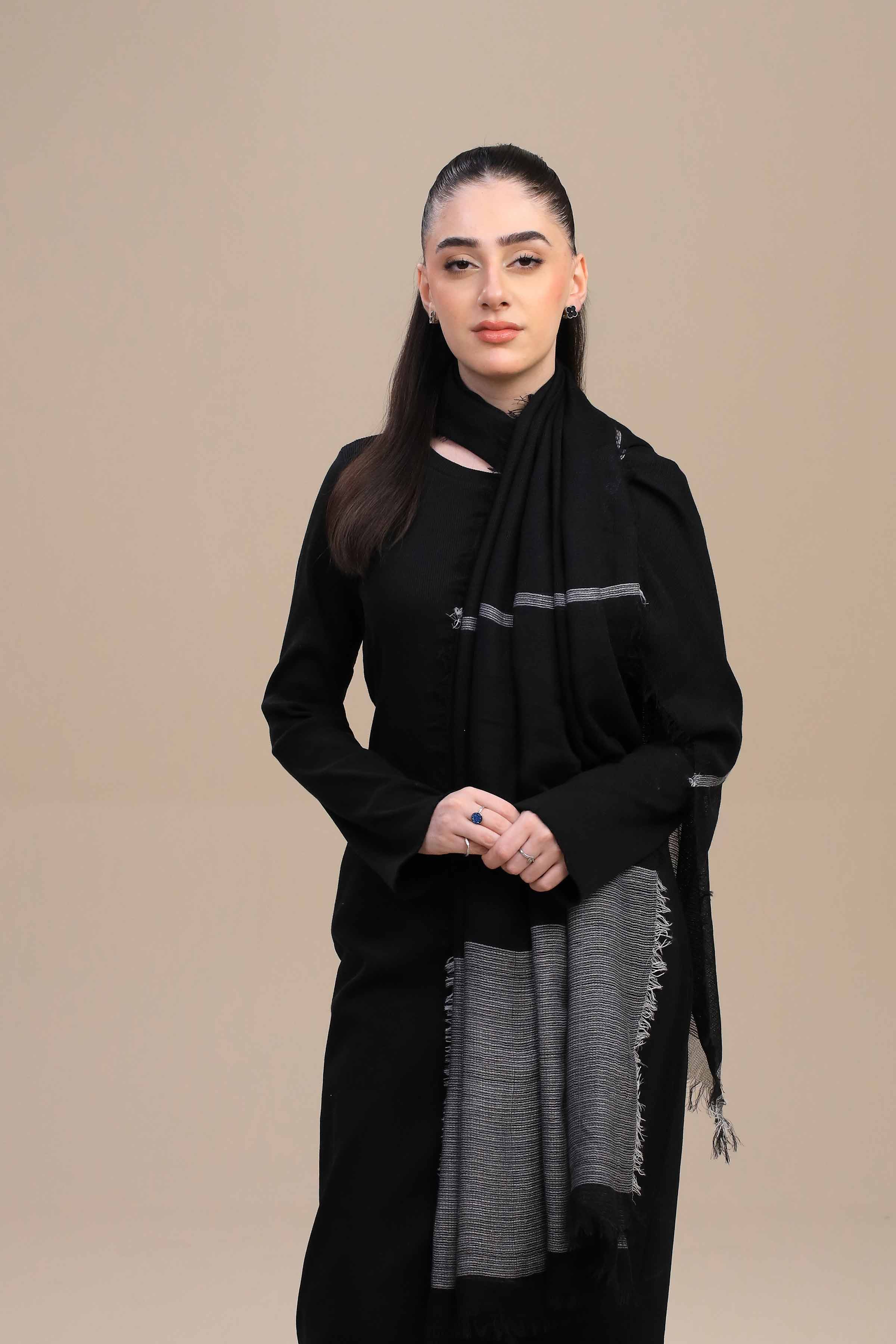 Nishat Linen UAE - Black Women Shawl-447172103