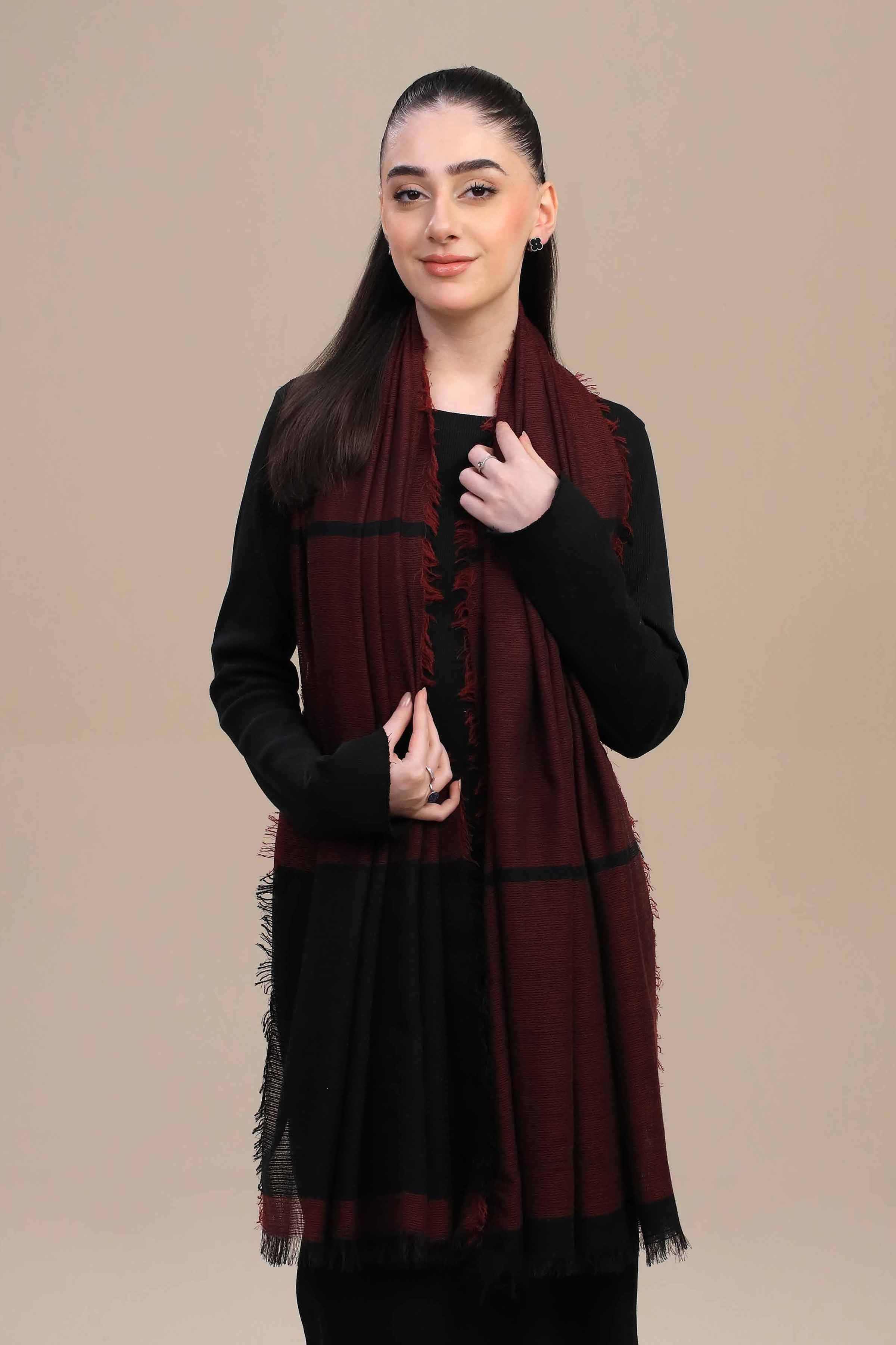 Nishat Linen UAE - Maroon Women Shawl-447172122
