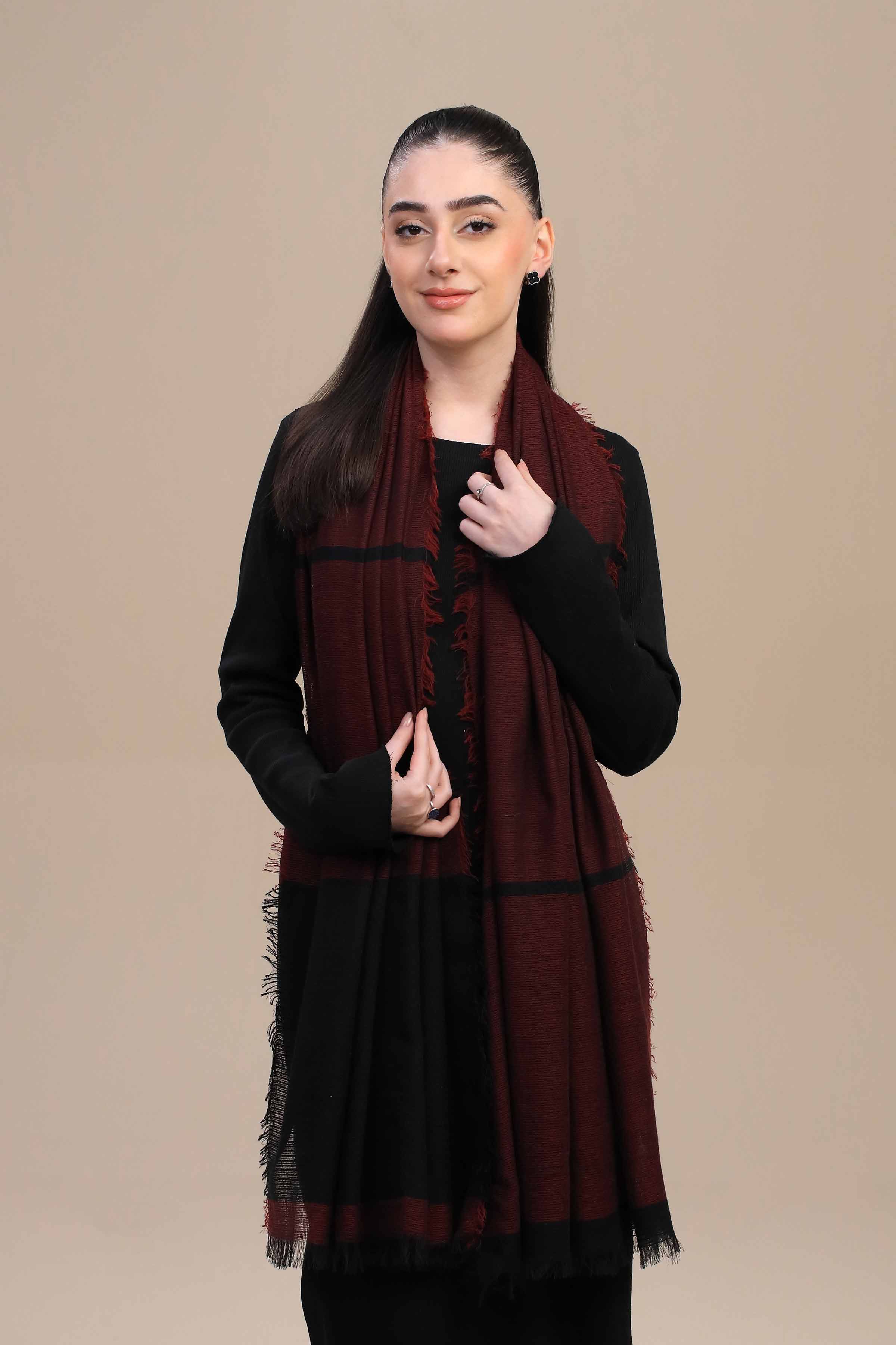 Nishat Linen UAE - Maroon Women Shawl-447172122