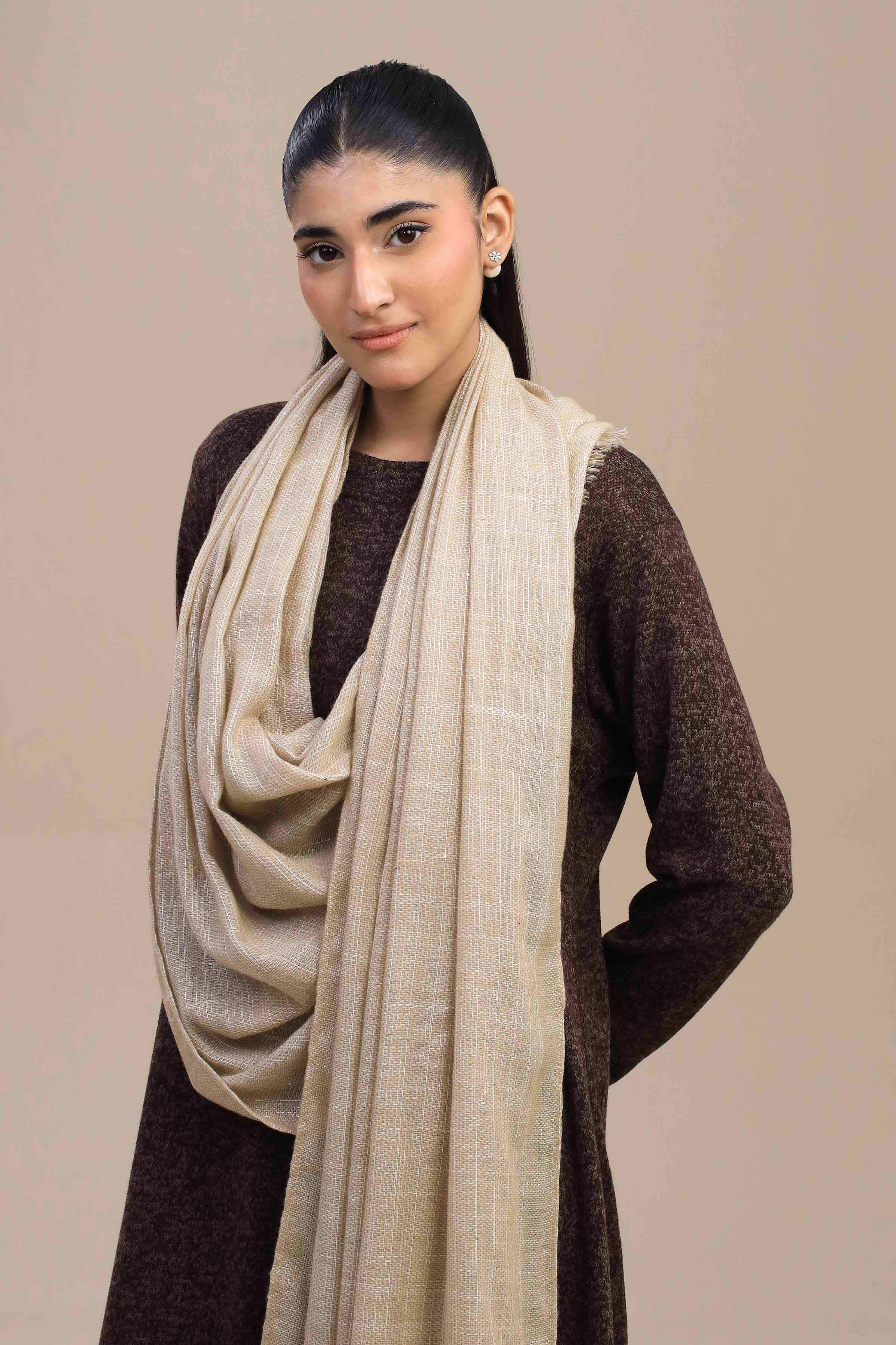 Nishat Linen UAE - Beige Women Shawl-447182118
