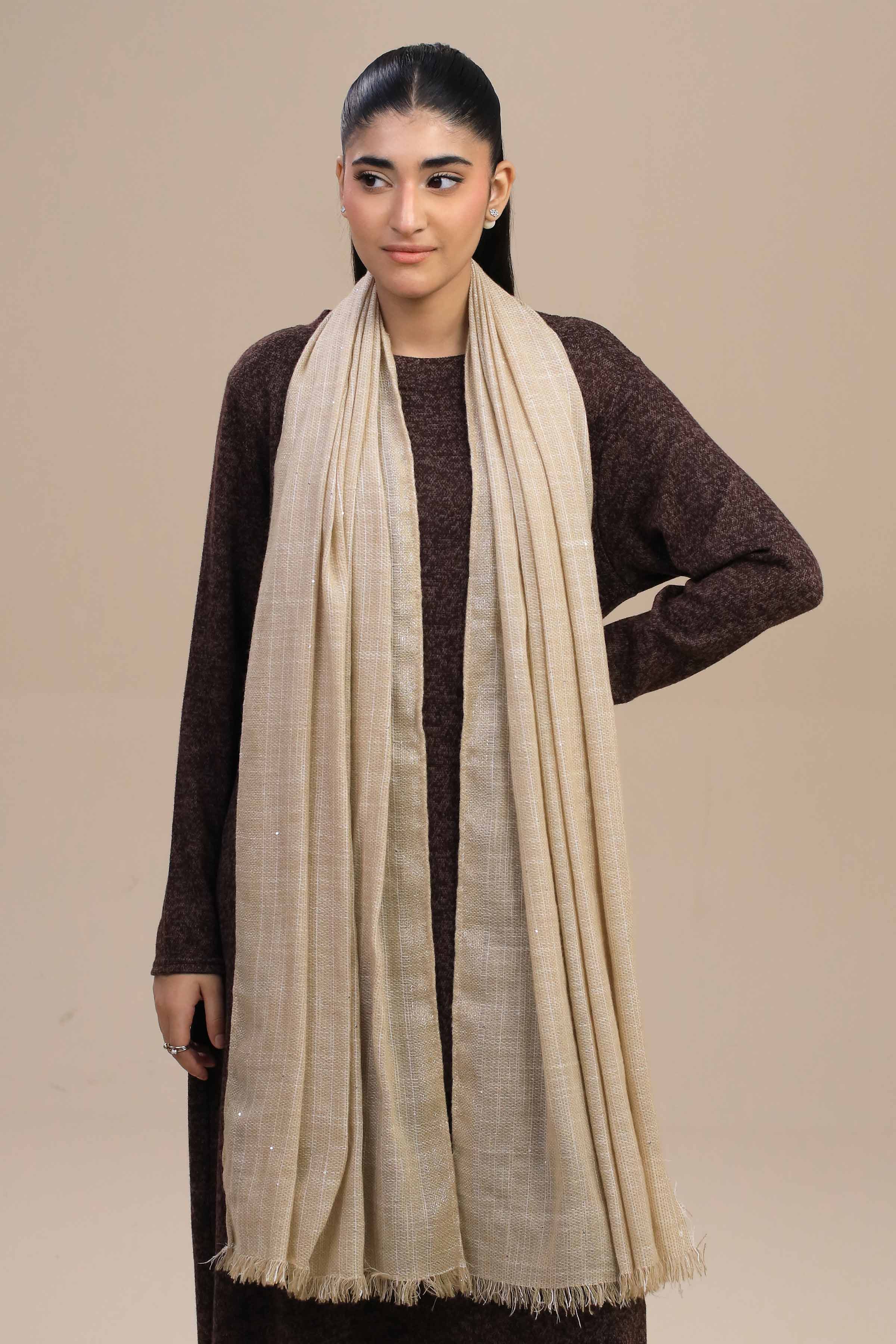 Nishat Linen UAE - Beige Women Shawl-447182118