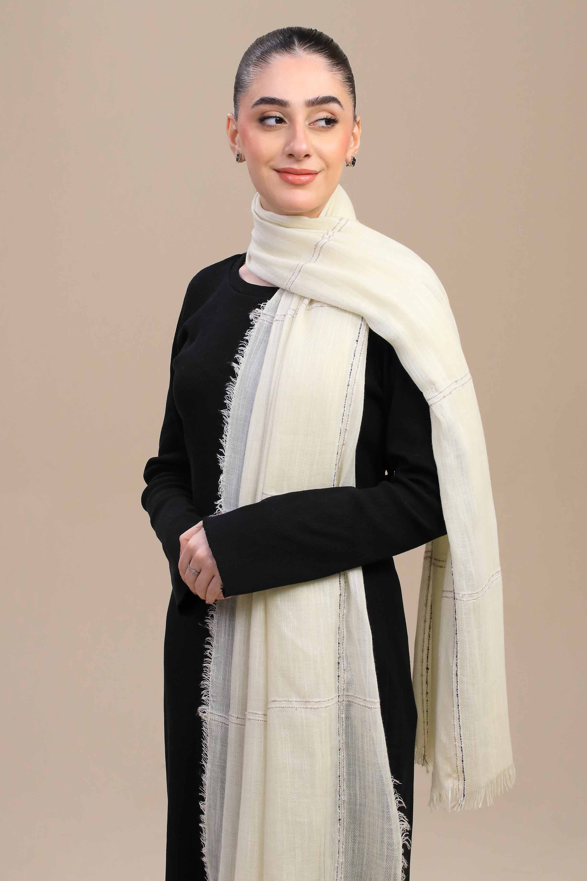 Nishat Linen UAE - Off White Women Shawl-447192107
