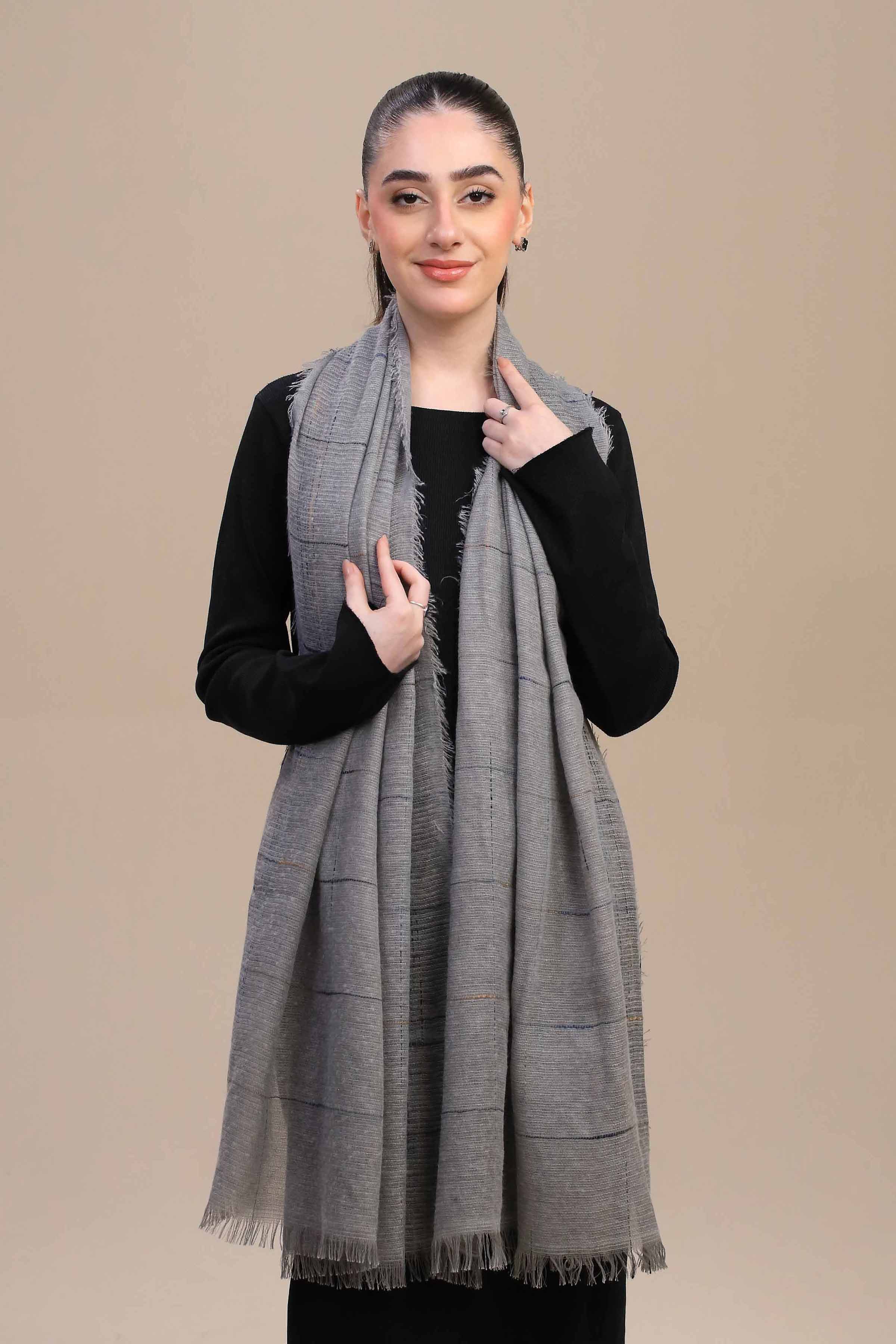 Nishat Linen UAE - Grey Women Shawl-447202111