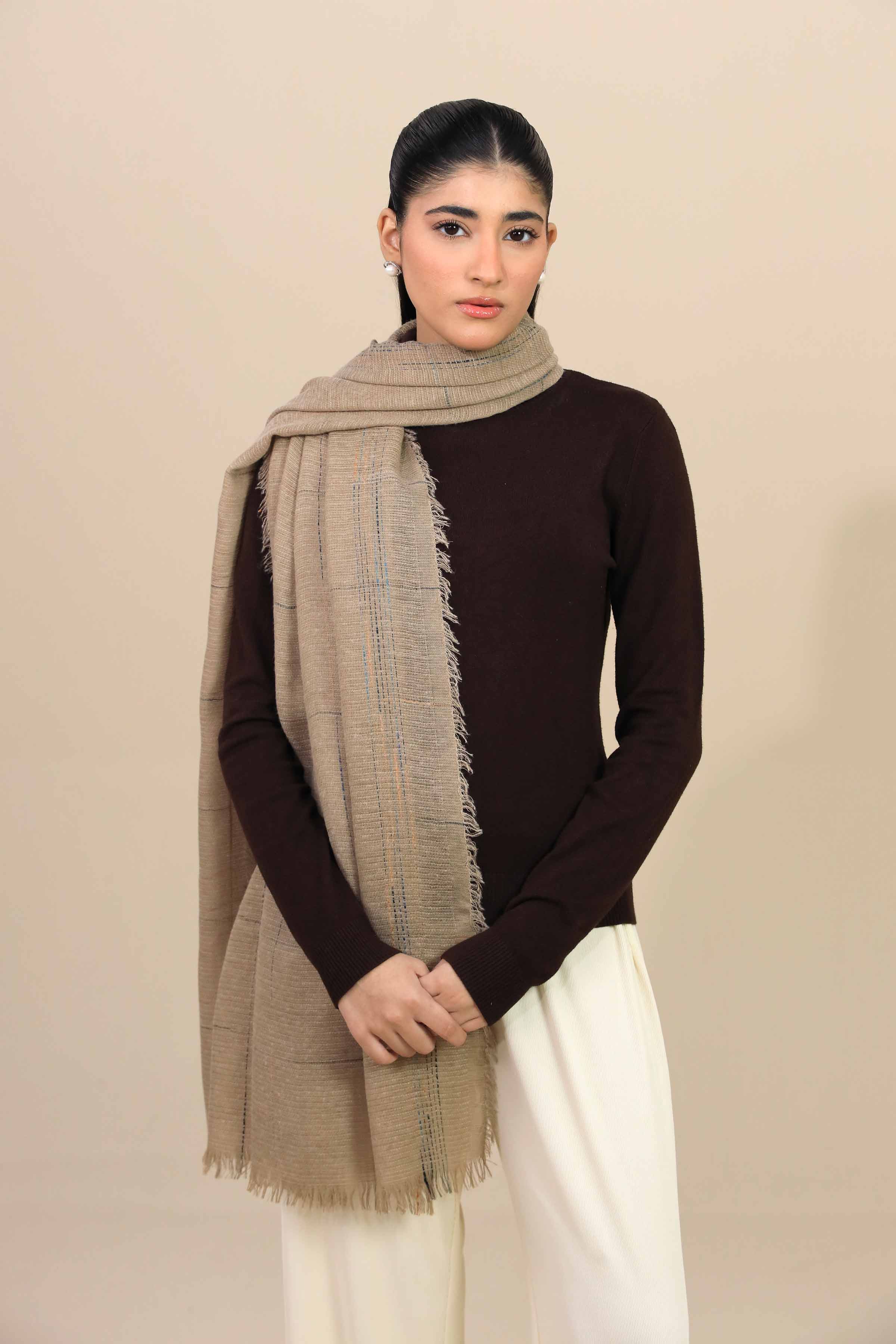 Nishat Linen UAE - Beige Women Shawl-447202118