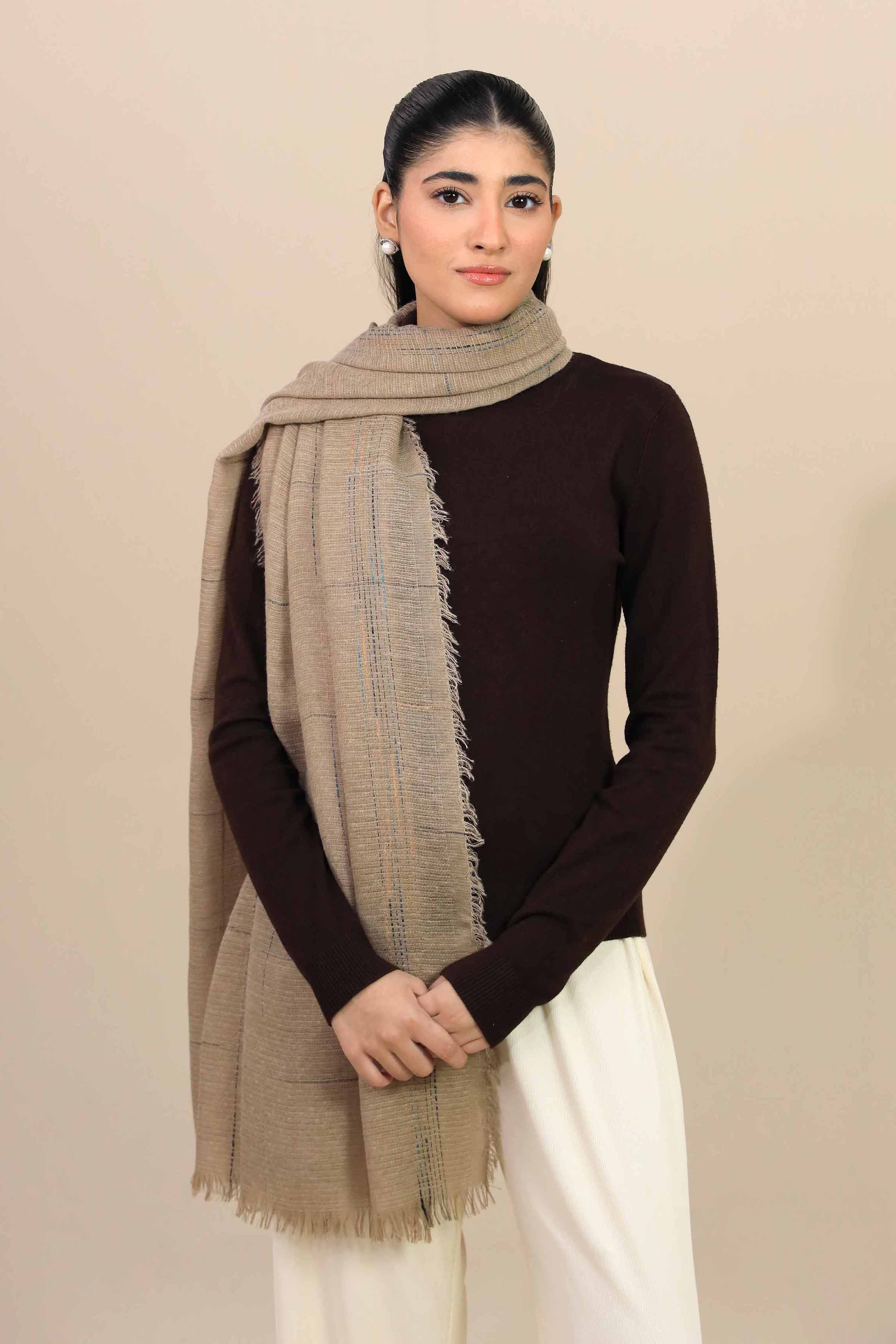 Nishat Linen UAE - Beige Women Shawl-447202118