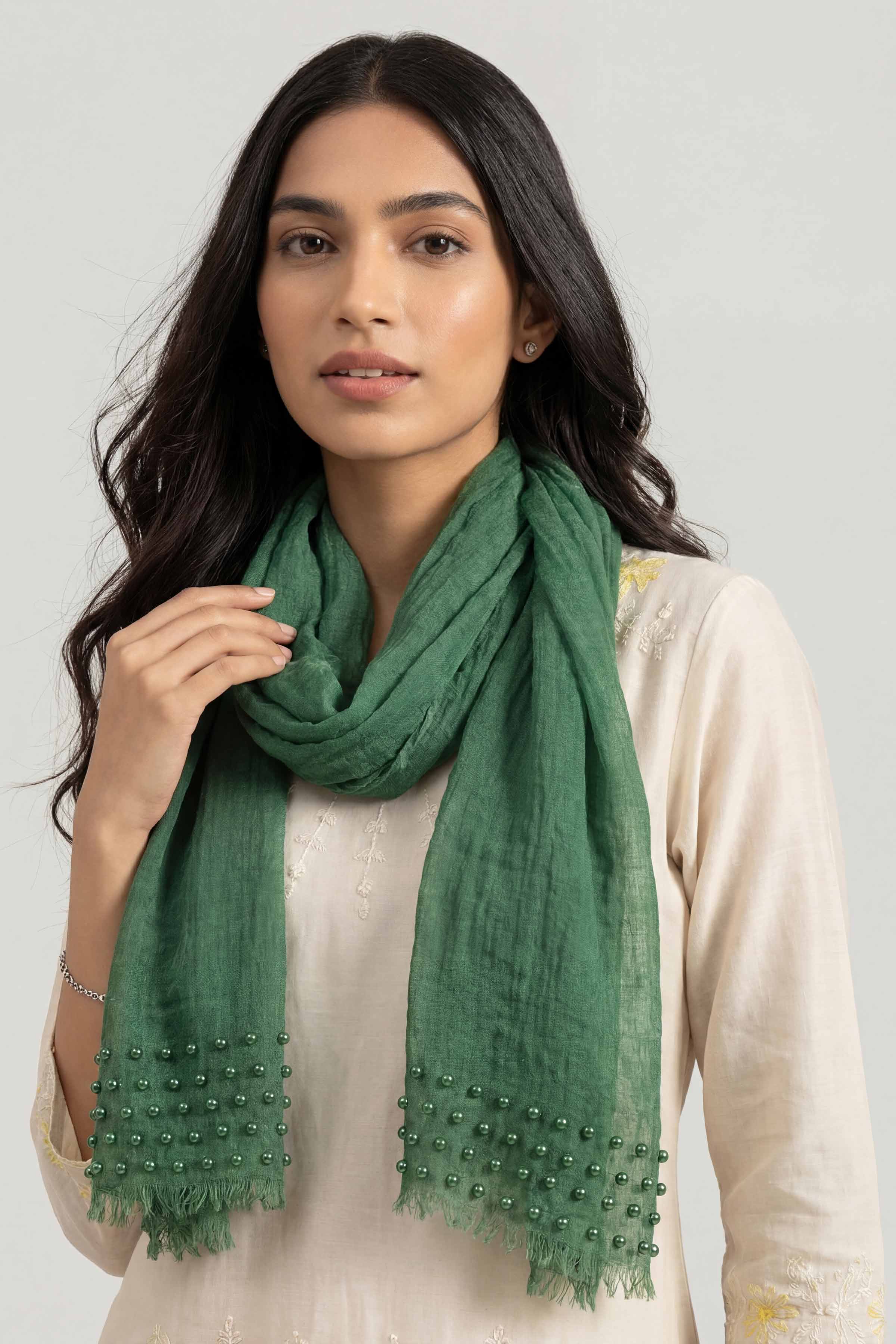 Green Women Scarf - 447362104