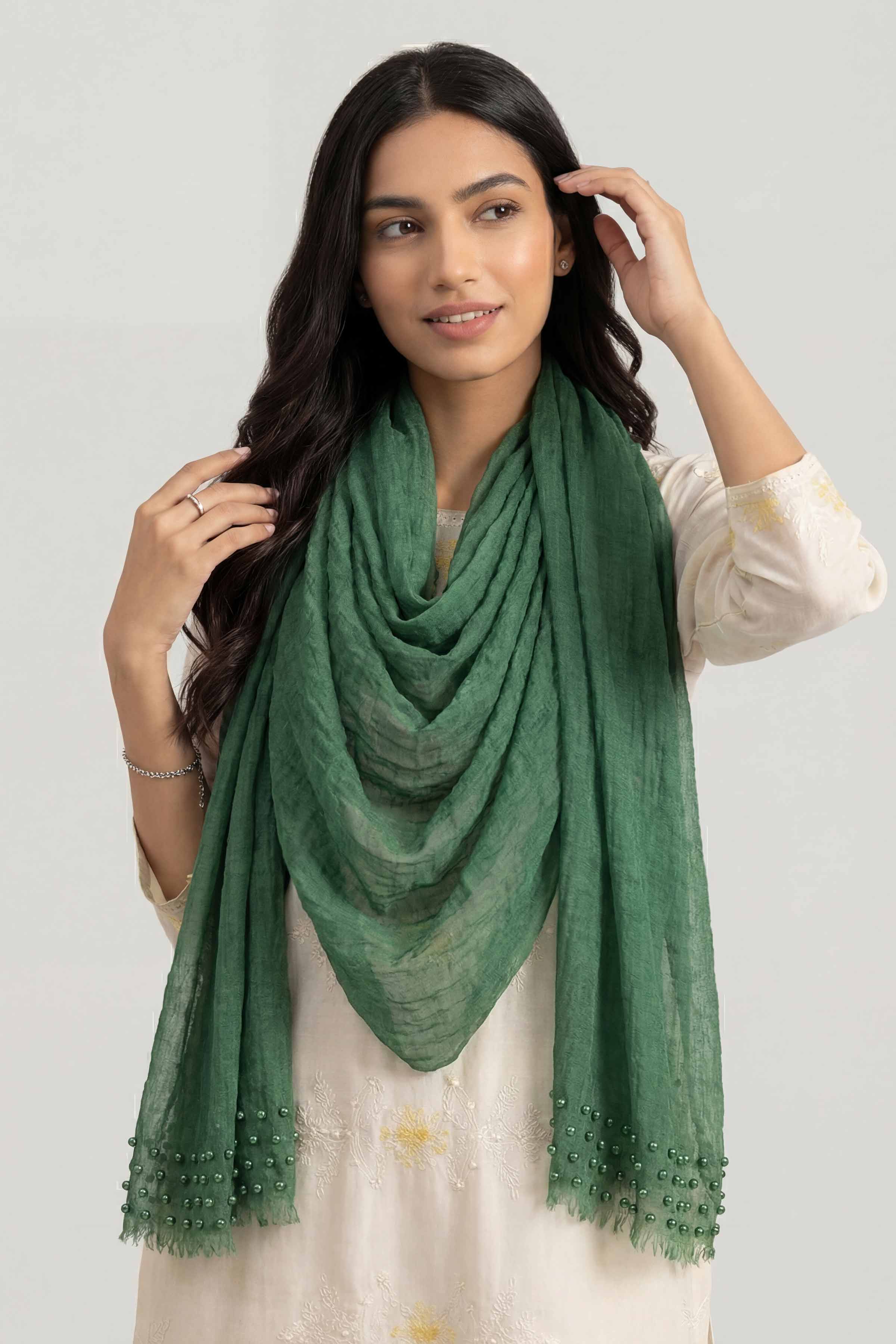Green Women Scarf - 447362104