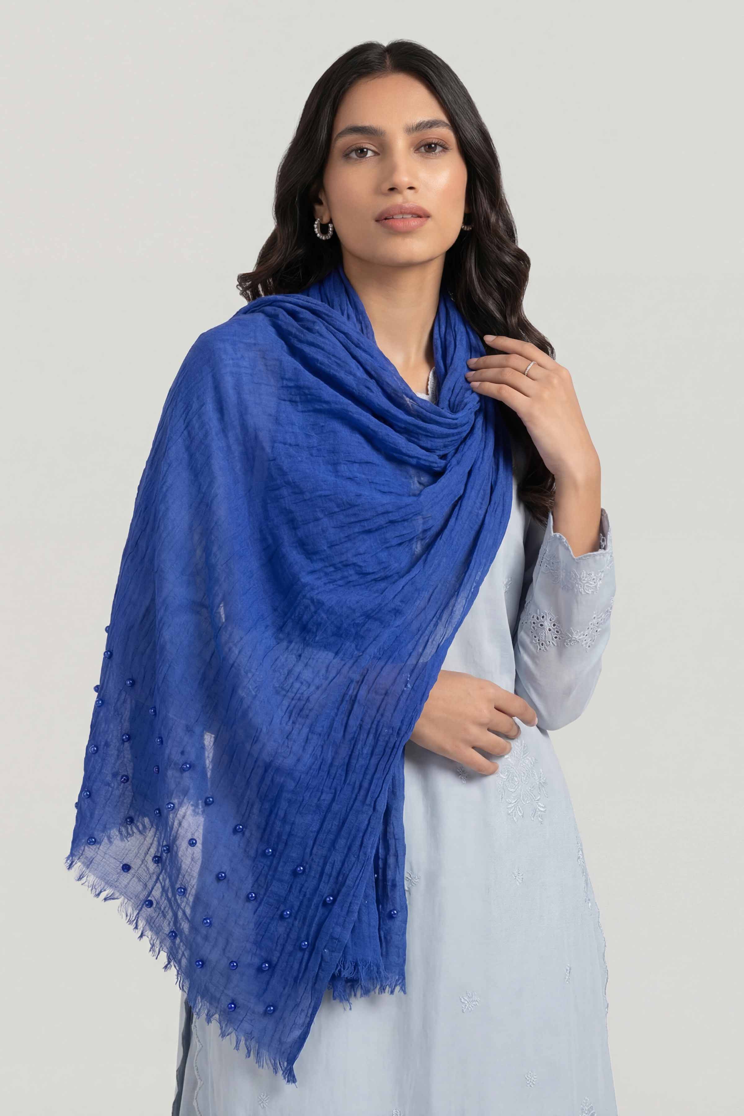 Blue Women Scarf - 447372108