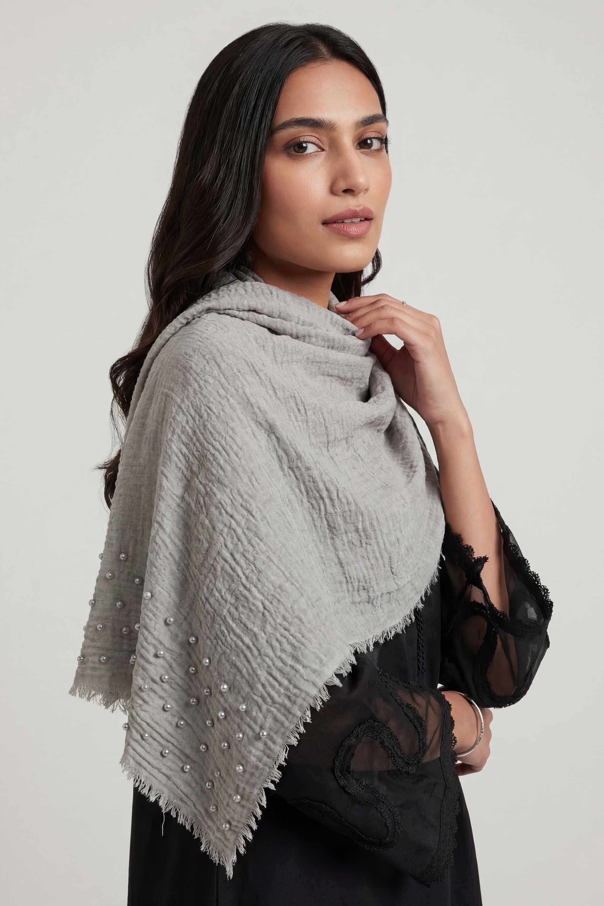 Light Grey Women Scarf - 447372111