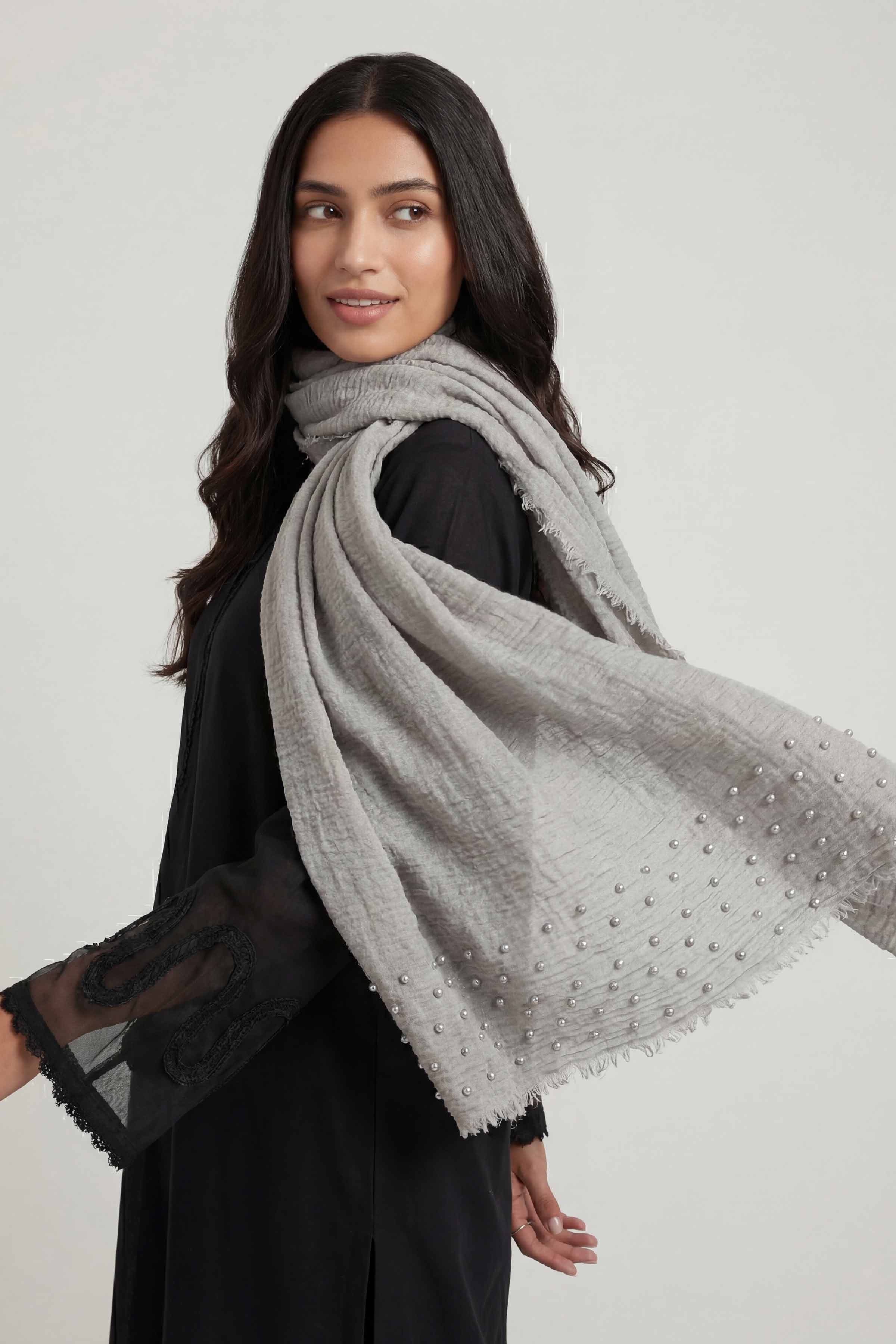 Light Grey Women Scarf - 447372111