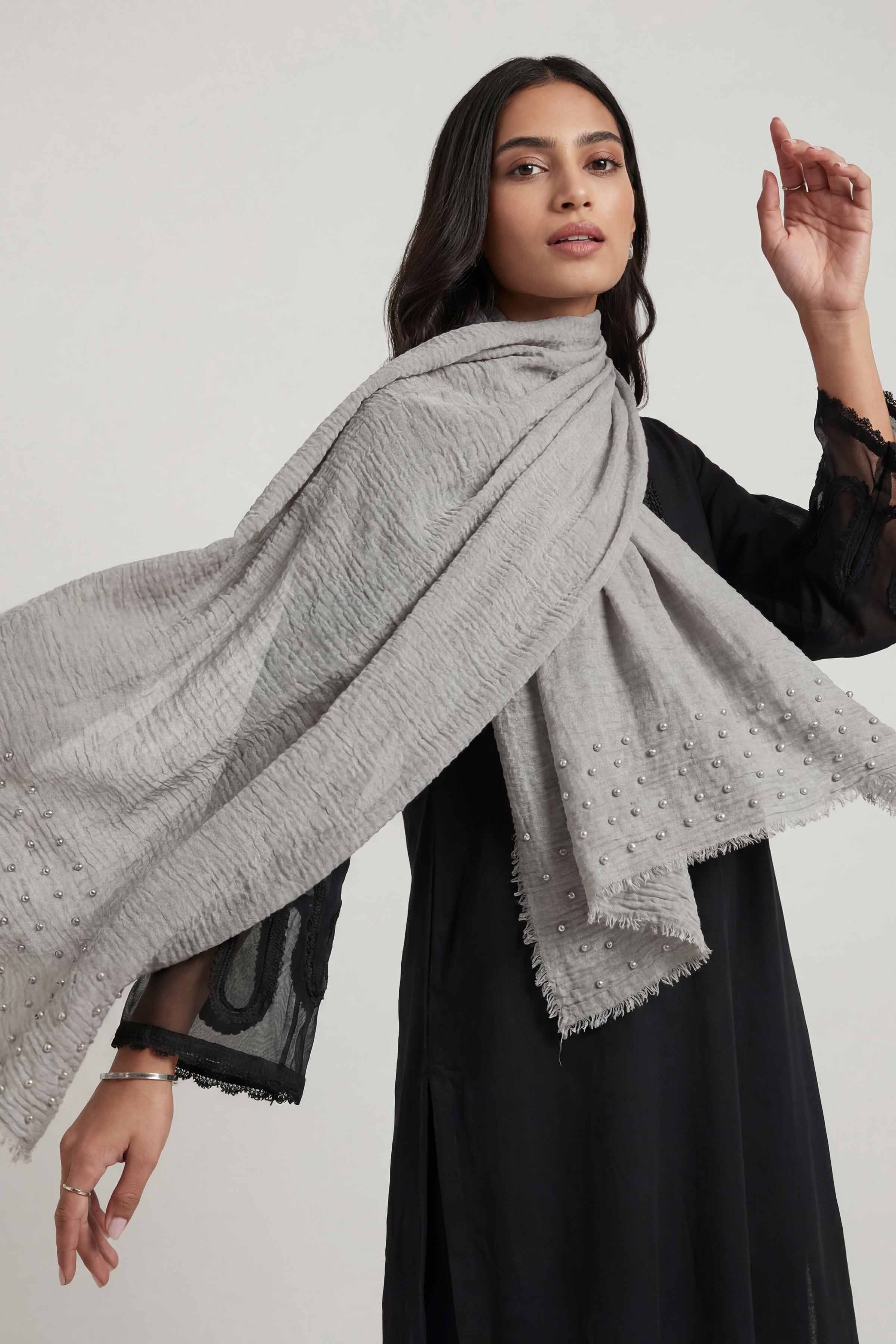 Light Grey Women Scarf - 447372111