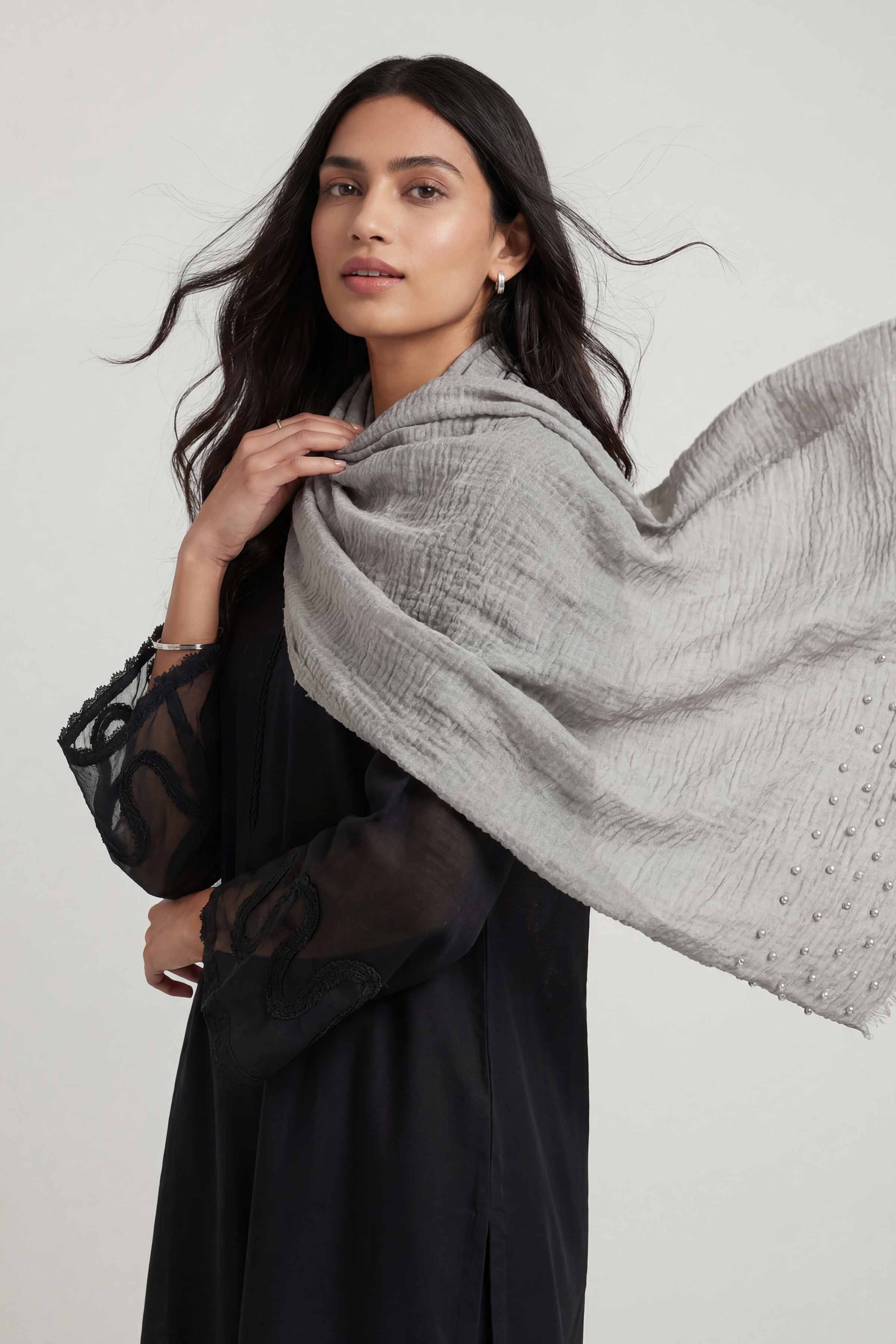 Light Grey Women Scarf - 447372111