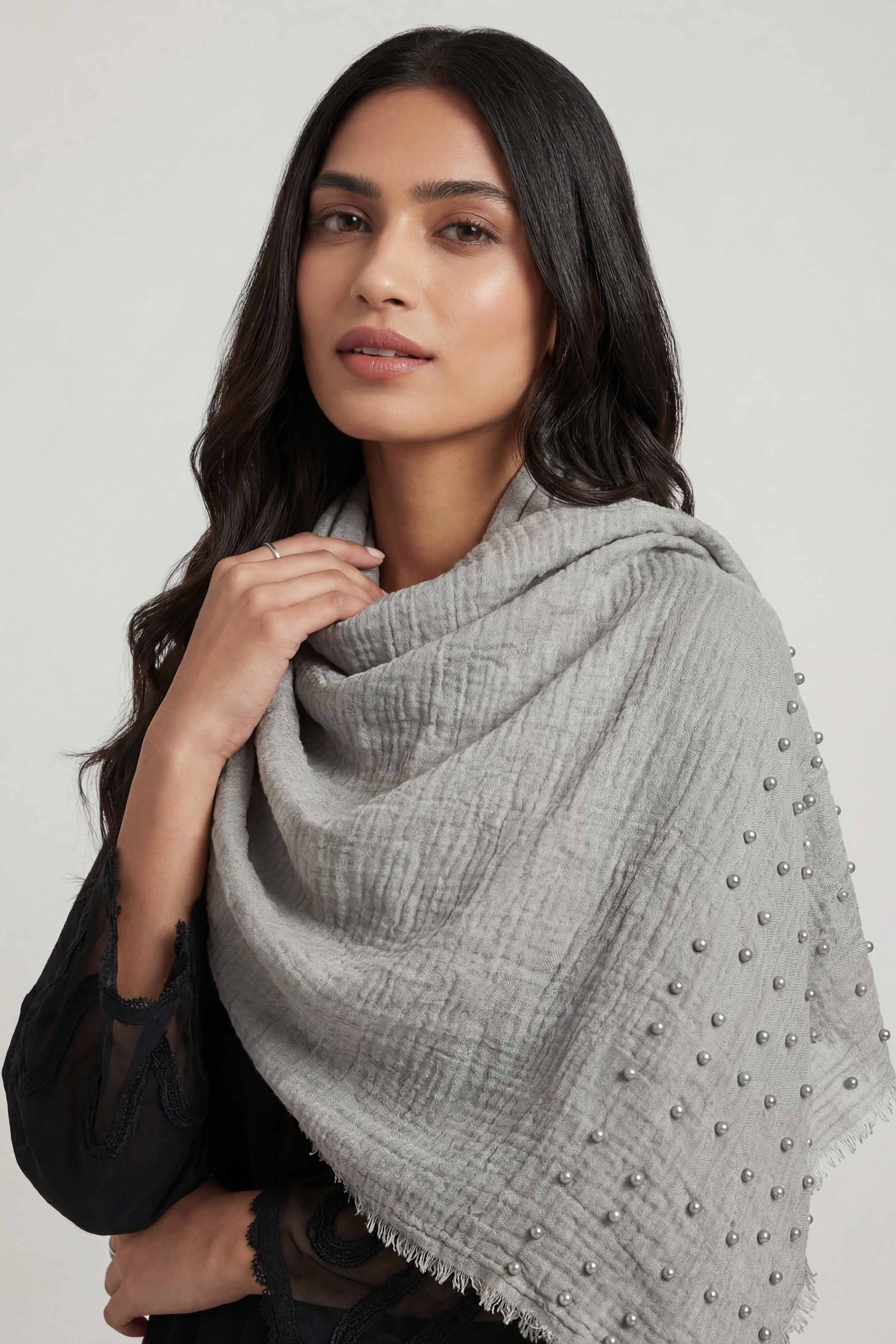 Light Grey Women Scarf - 447372111