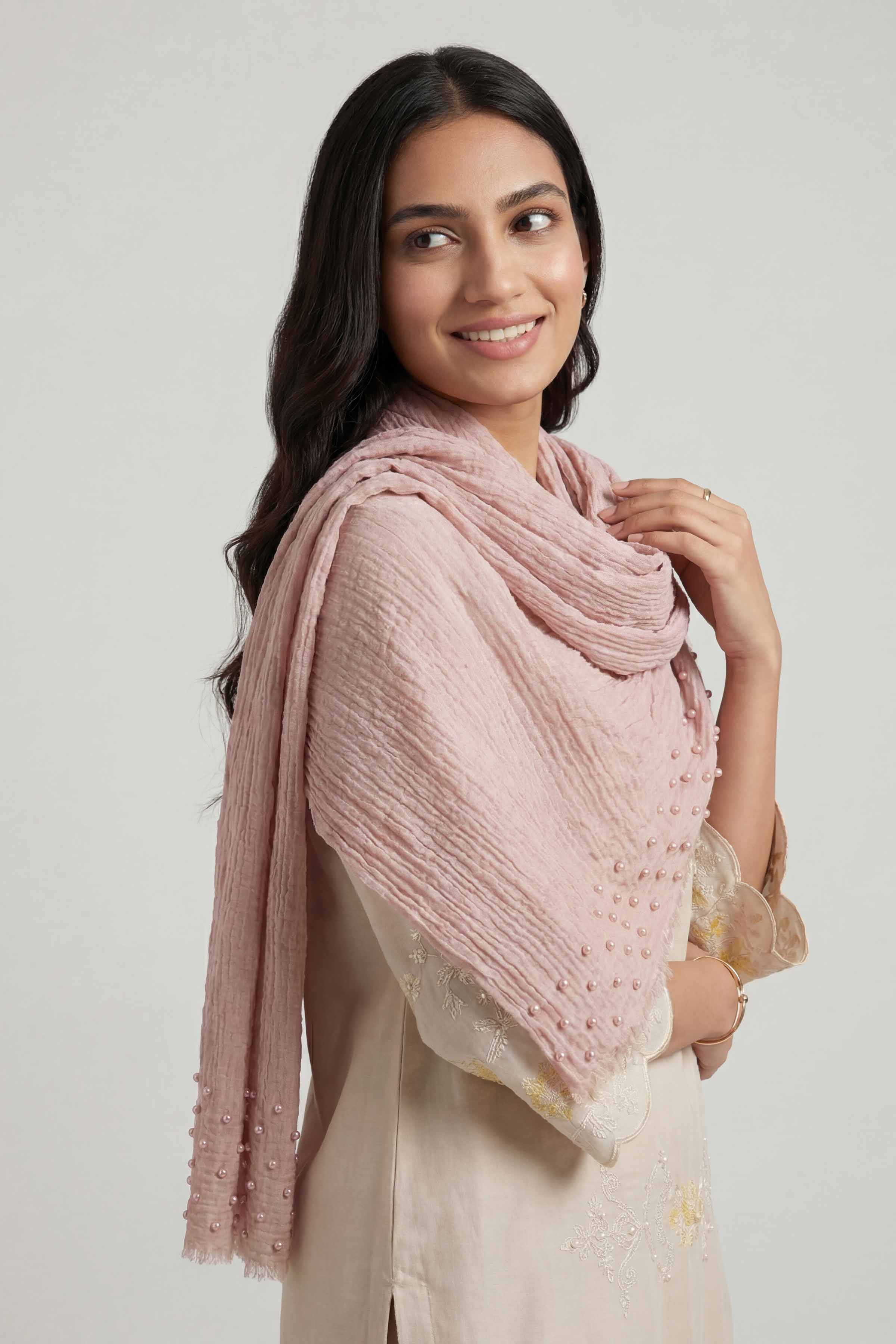 Beige Women Scarf - 447372118