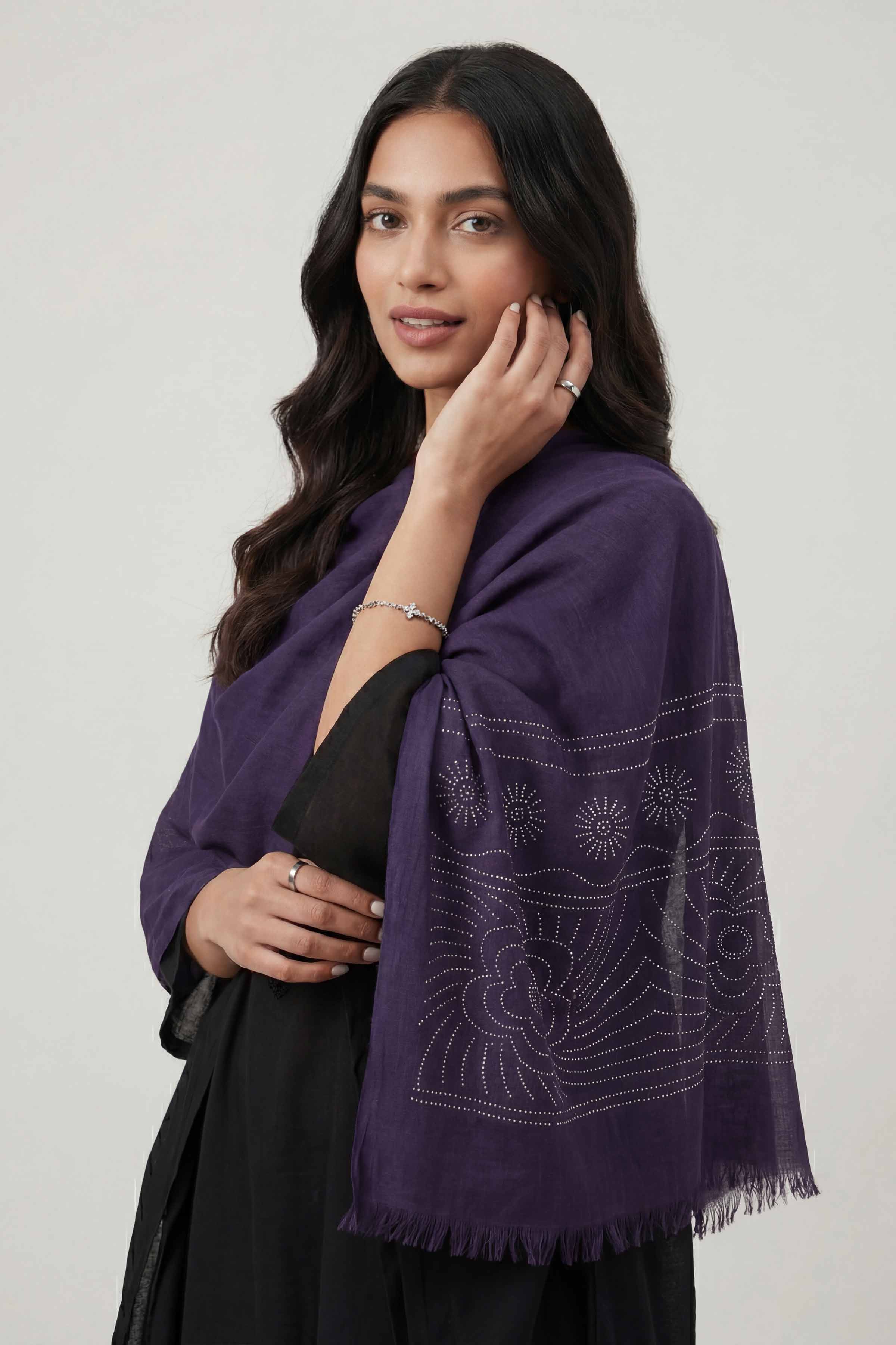 Blue Women Scarf - 447392108