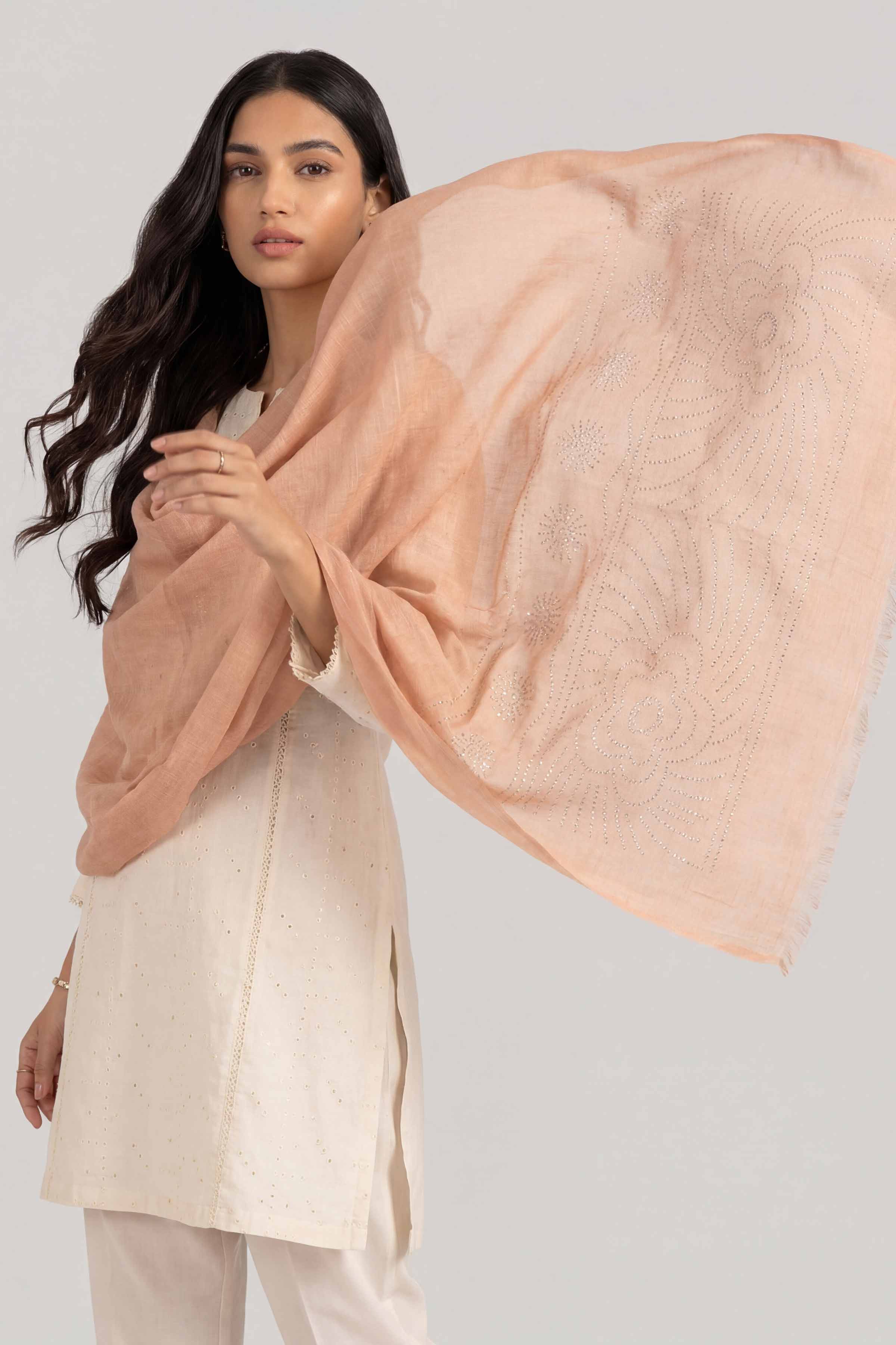Beige Women Scarf - 447392118