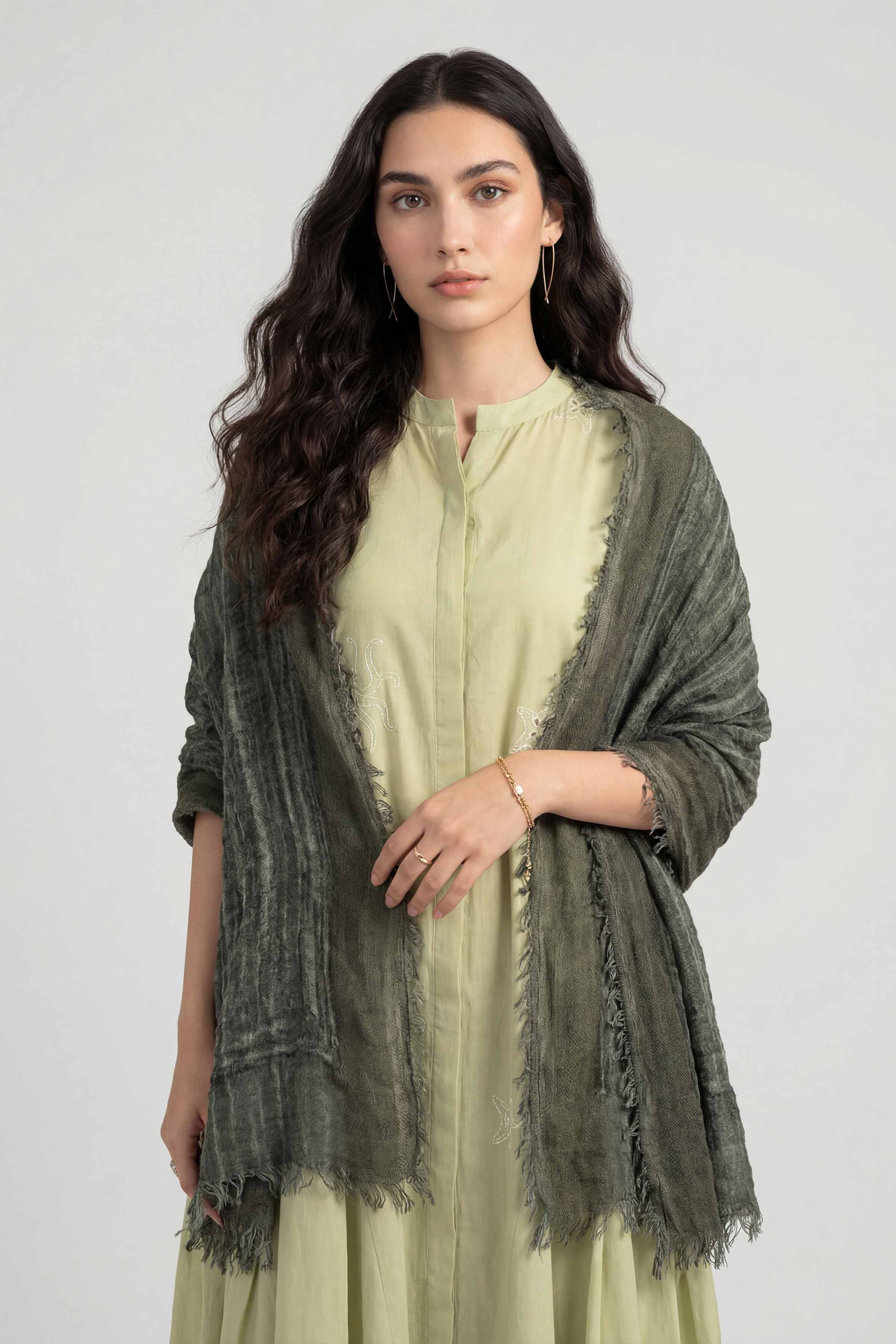 Dark Green Women Scarf - 447432104