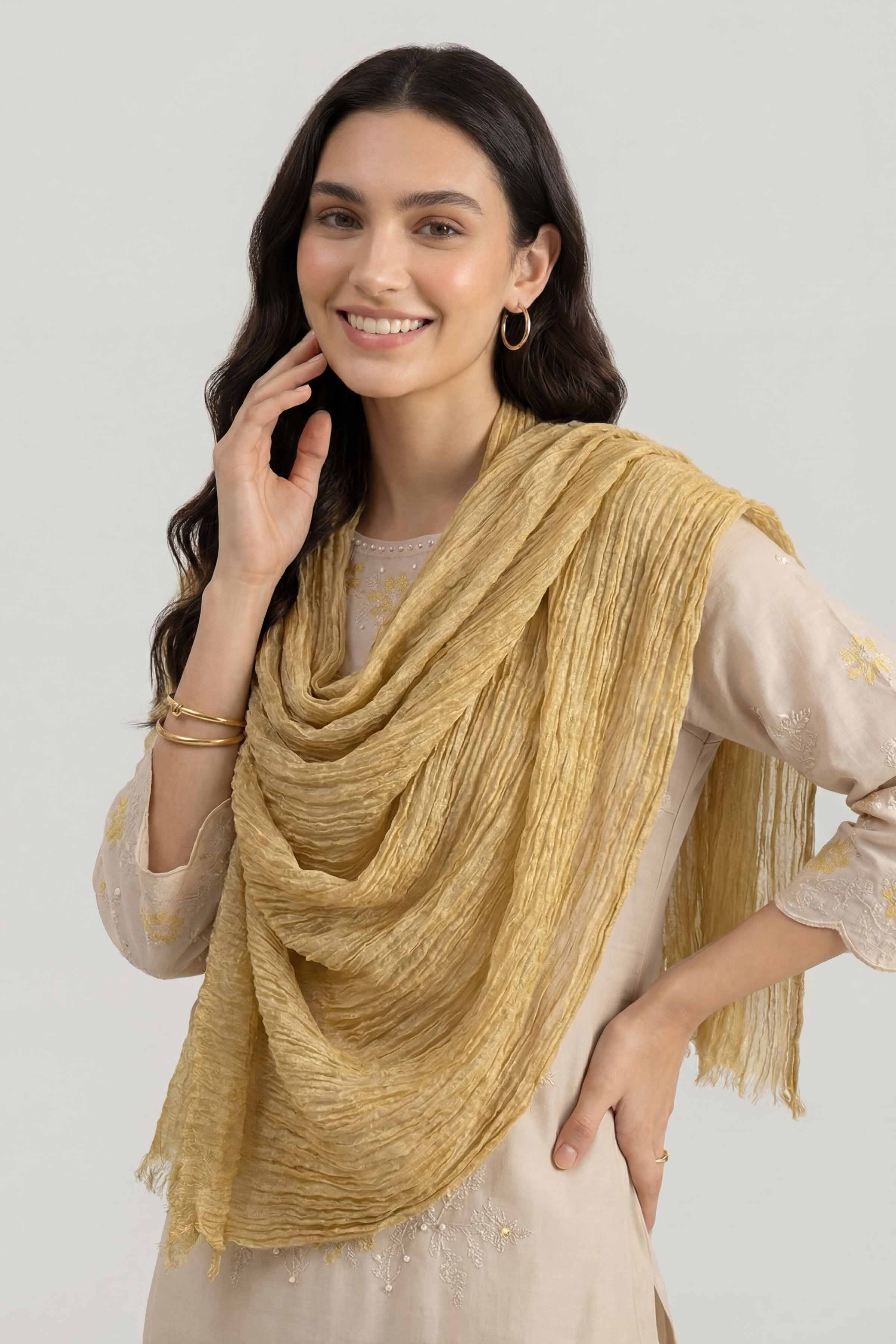 Yellow Women Scarf - 447462102
