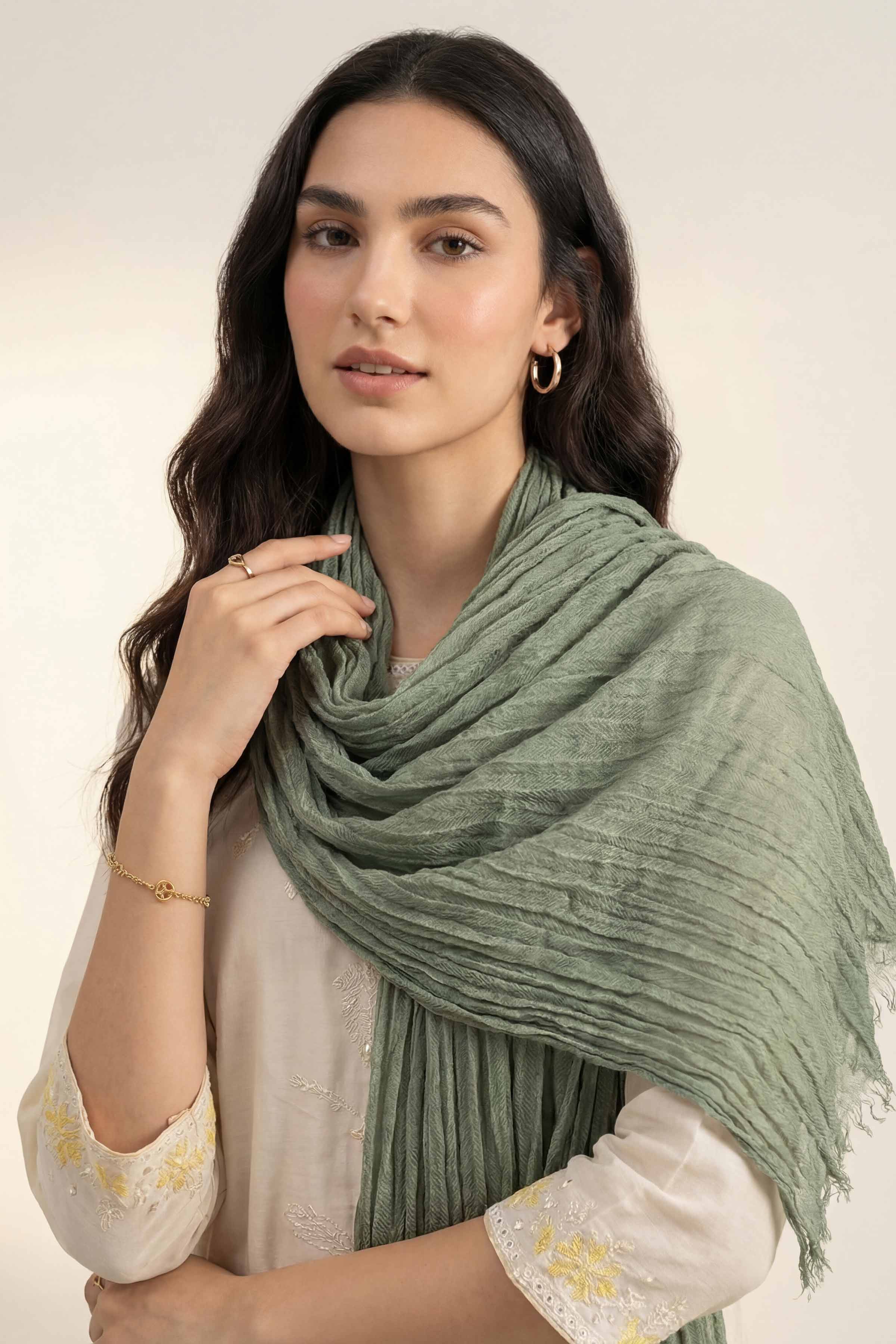 Green Women Scarf - 447462104