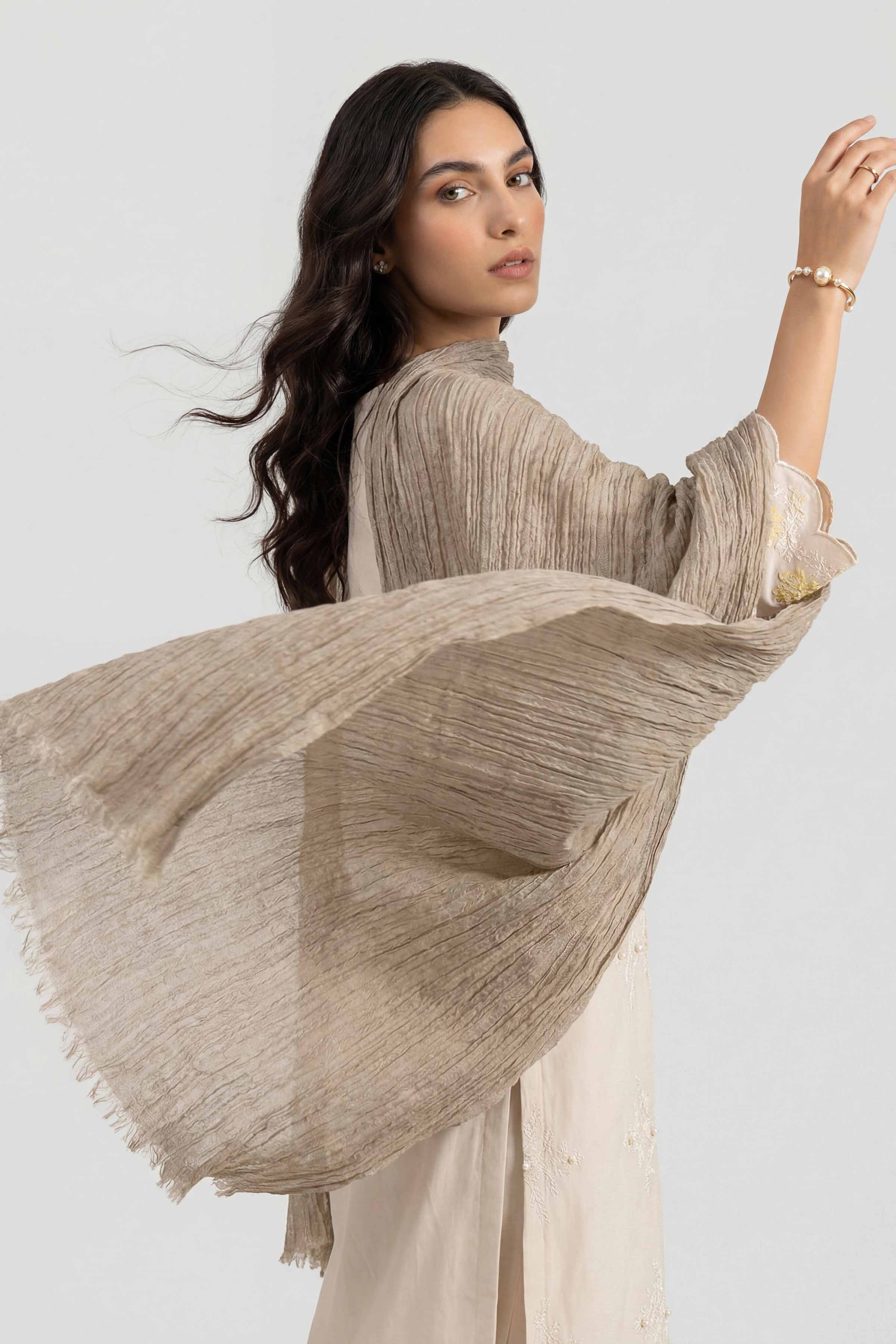 Beige Women Scarf - 447462118