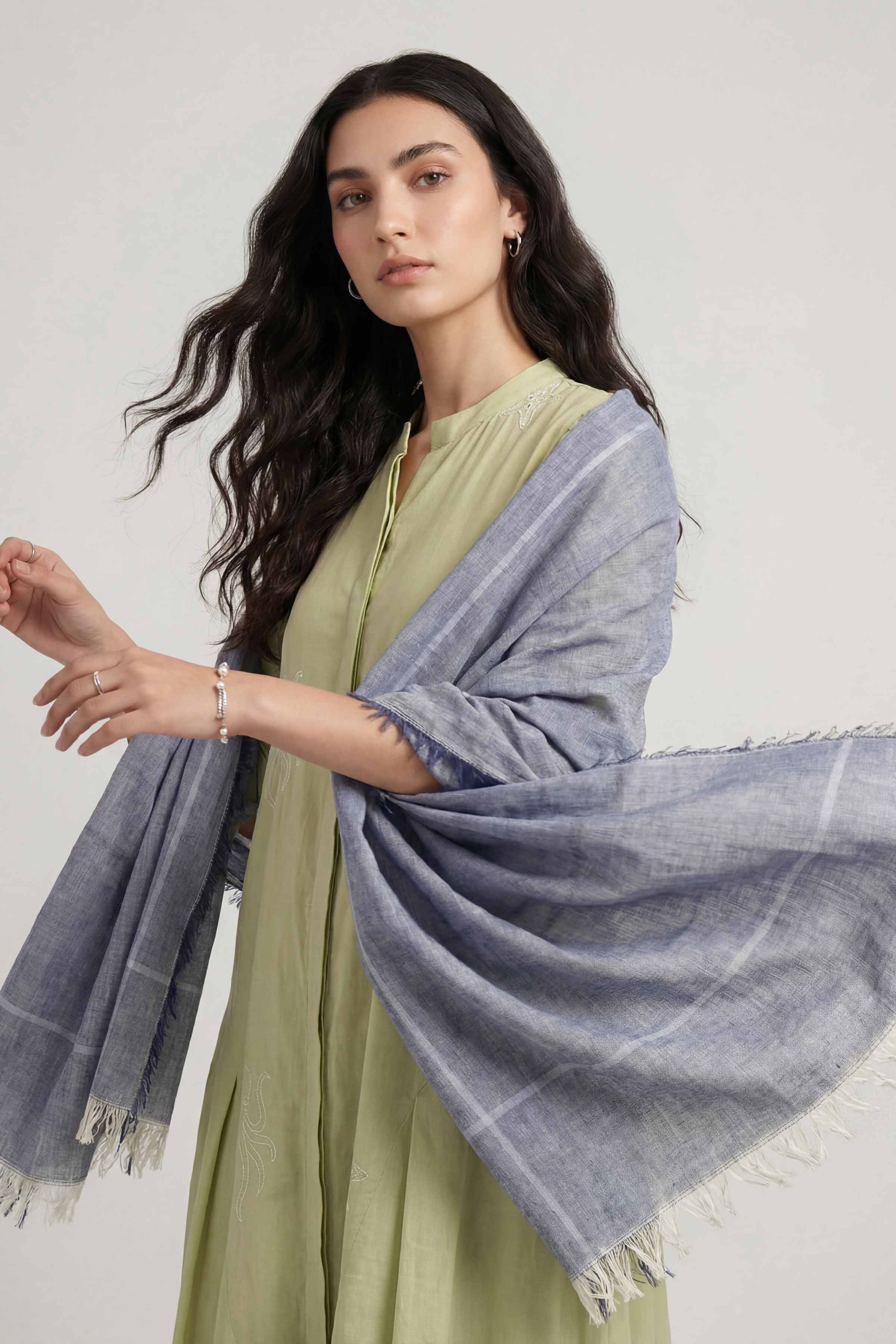 Blue Women Scarf - 447472108