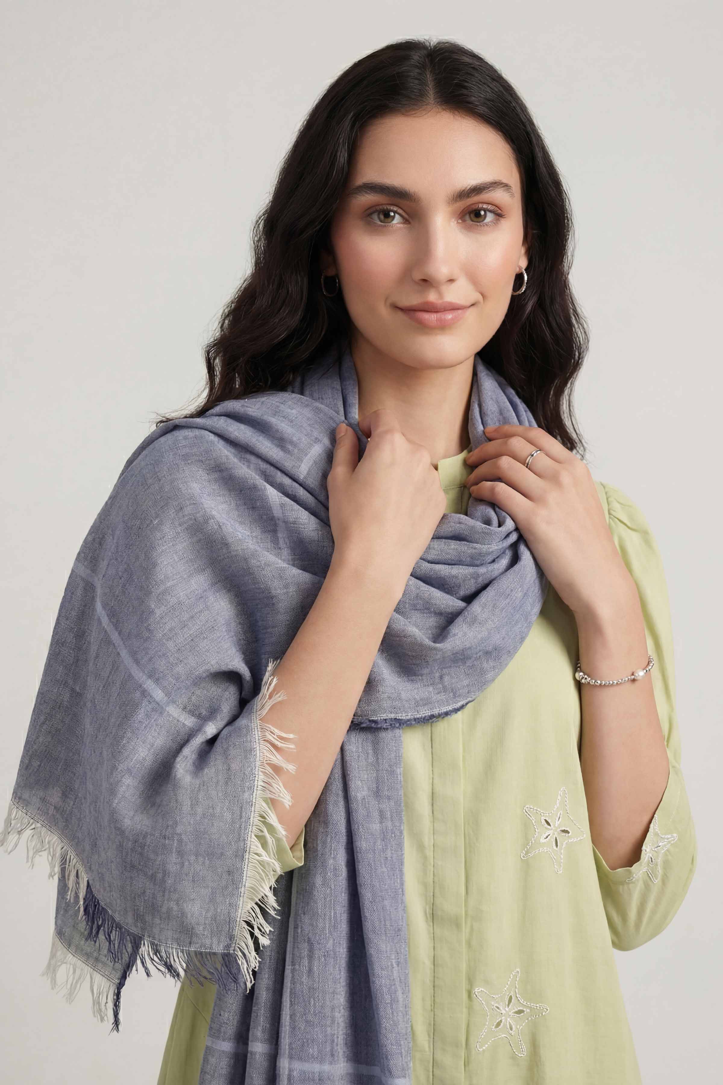 Blue Women Scarf - 447472108