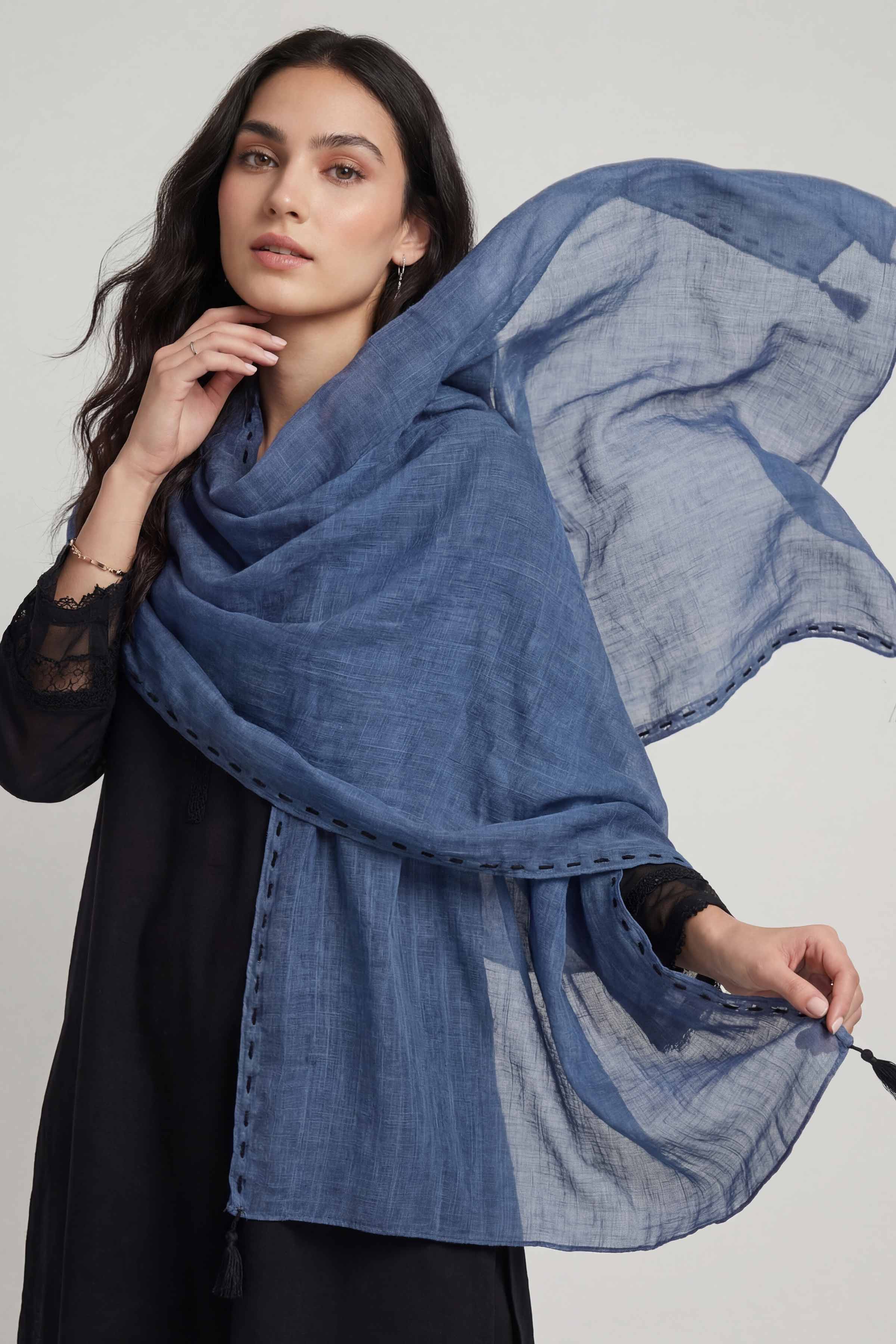 Blue Women Scarf - 447482108