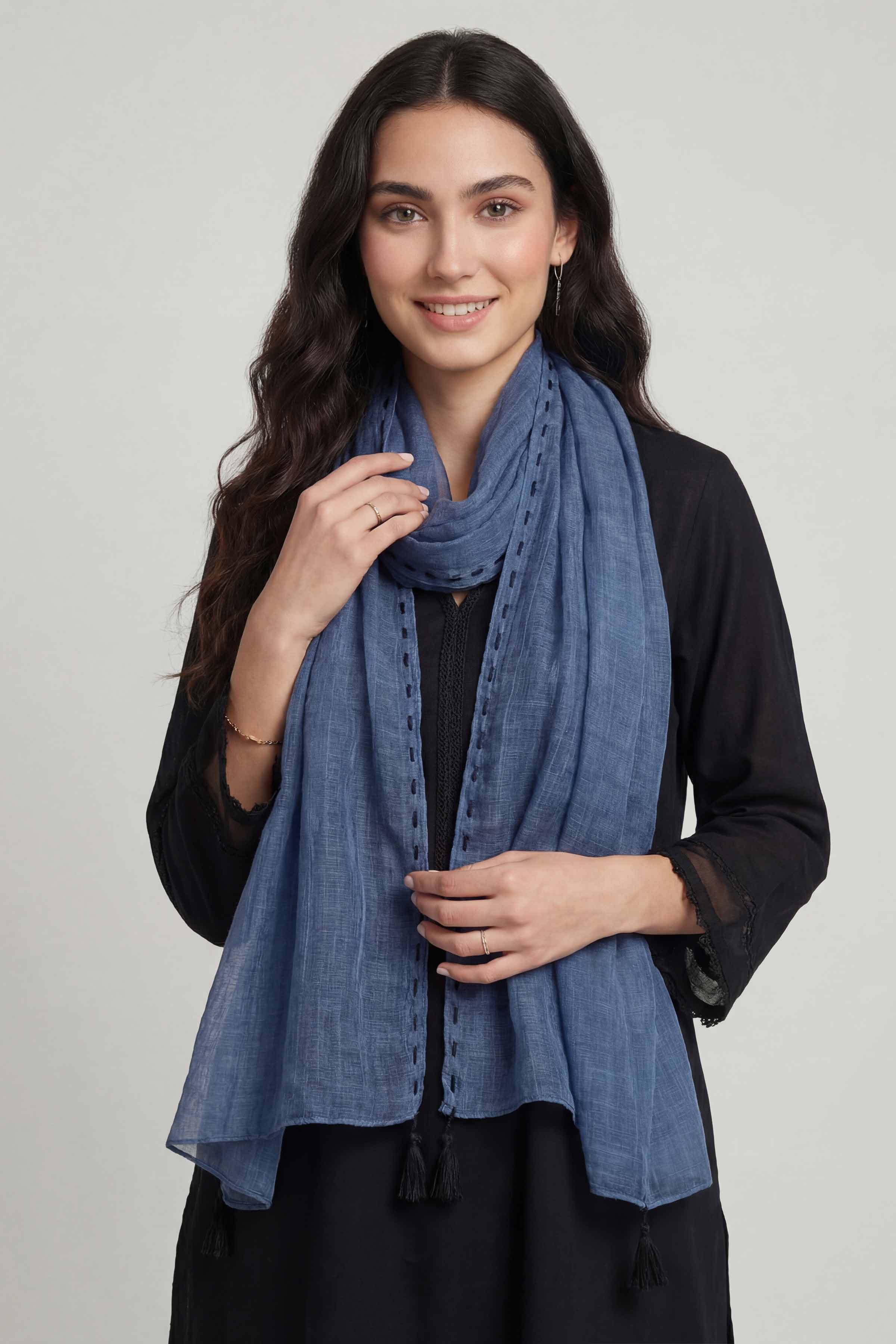 Blue Women Scarf - 447482108