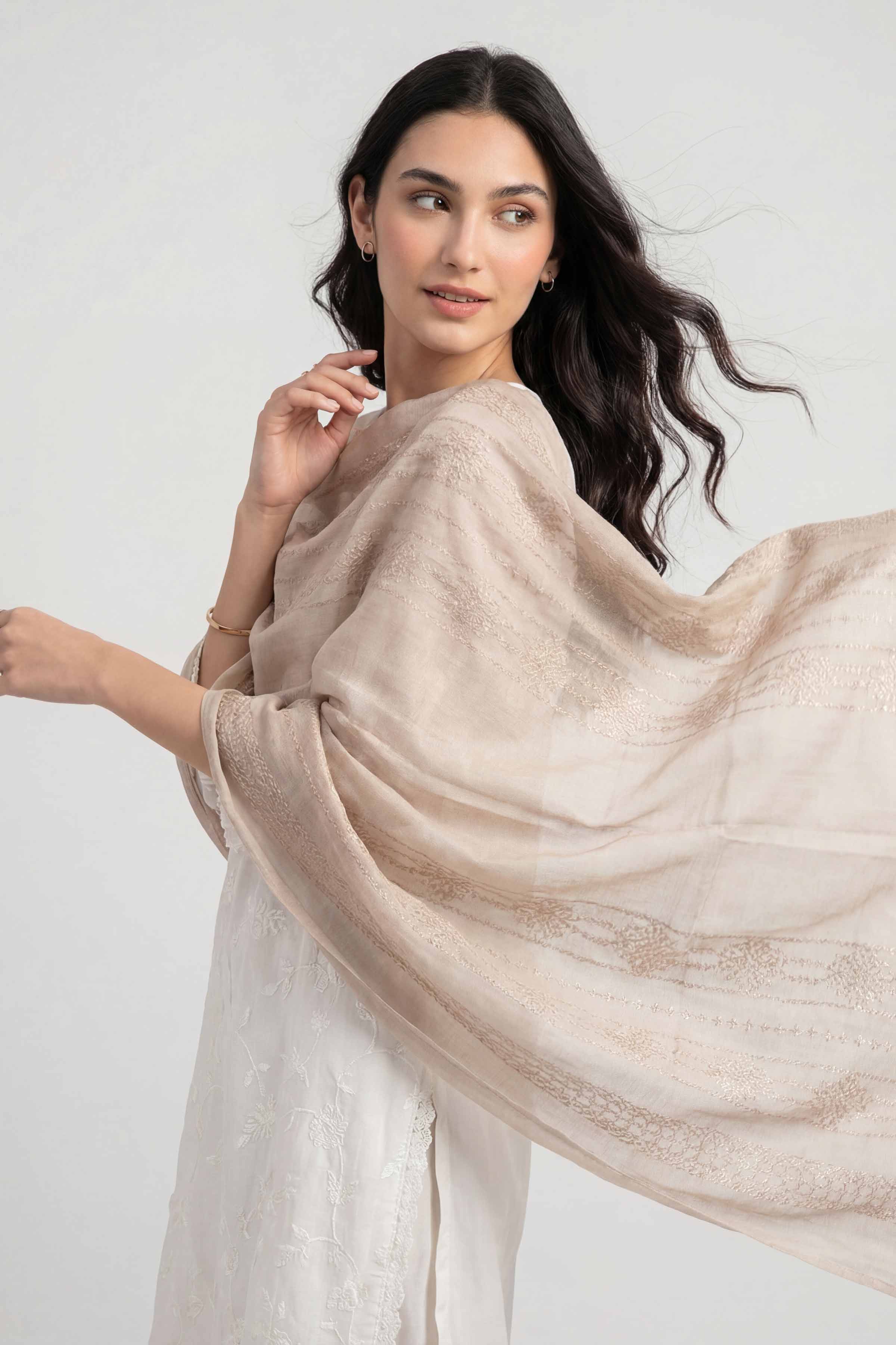 Beige Women Scarf - 447492118