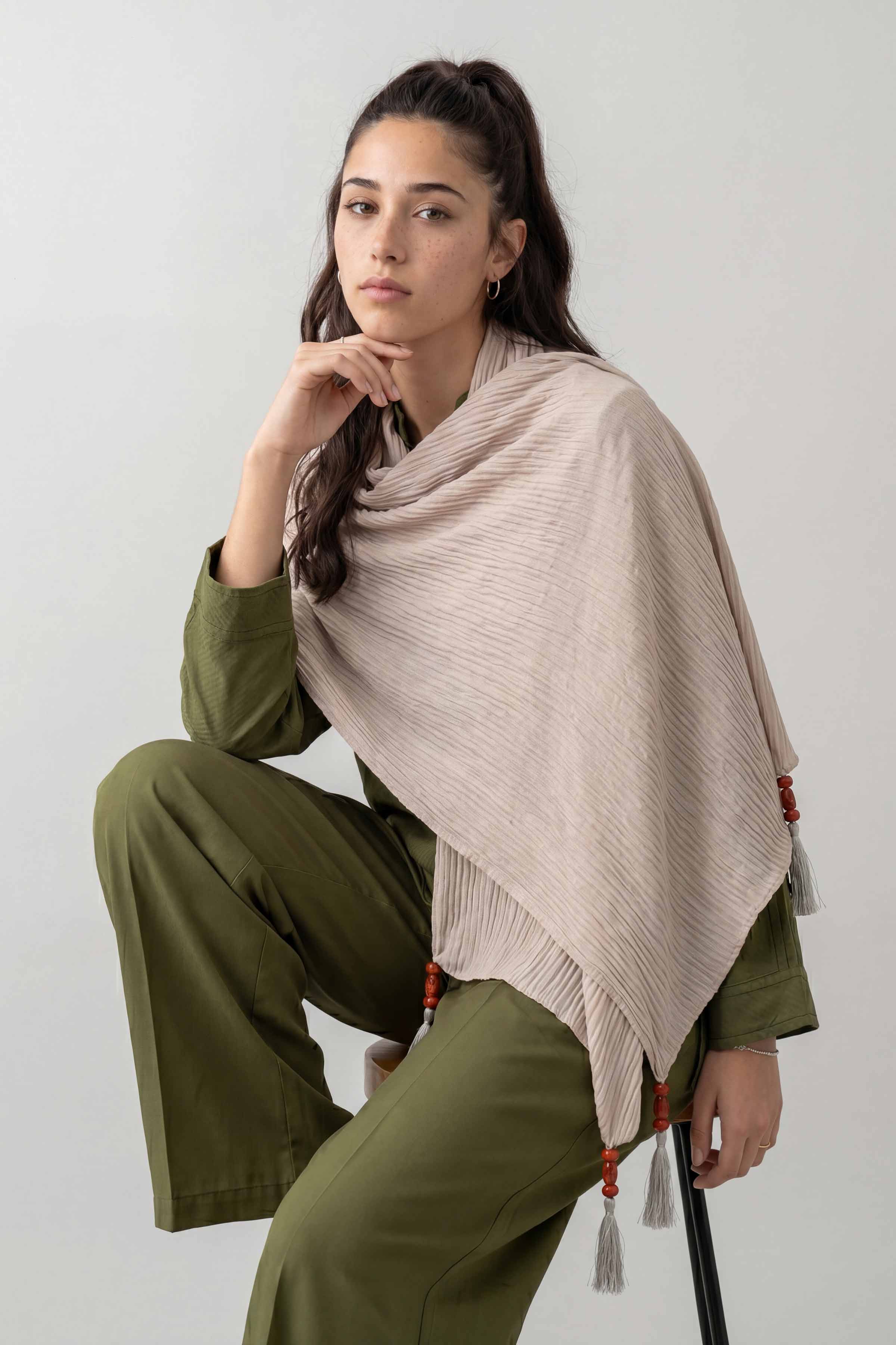 Khaki Women Scarf - 447552130
