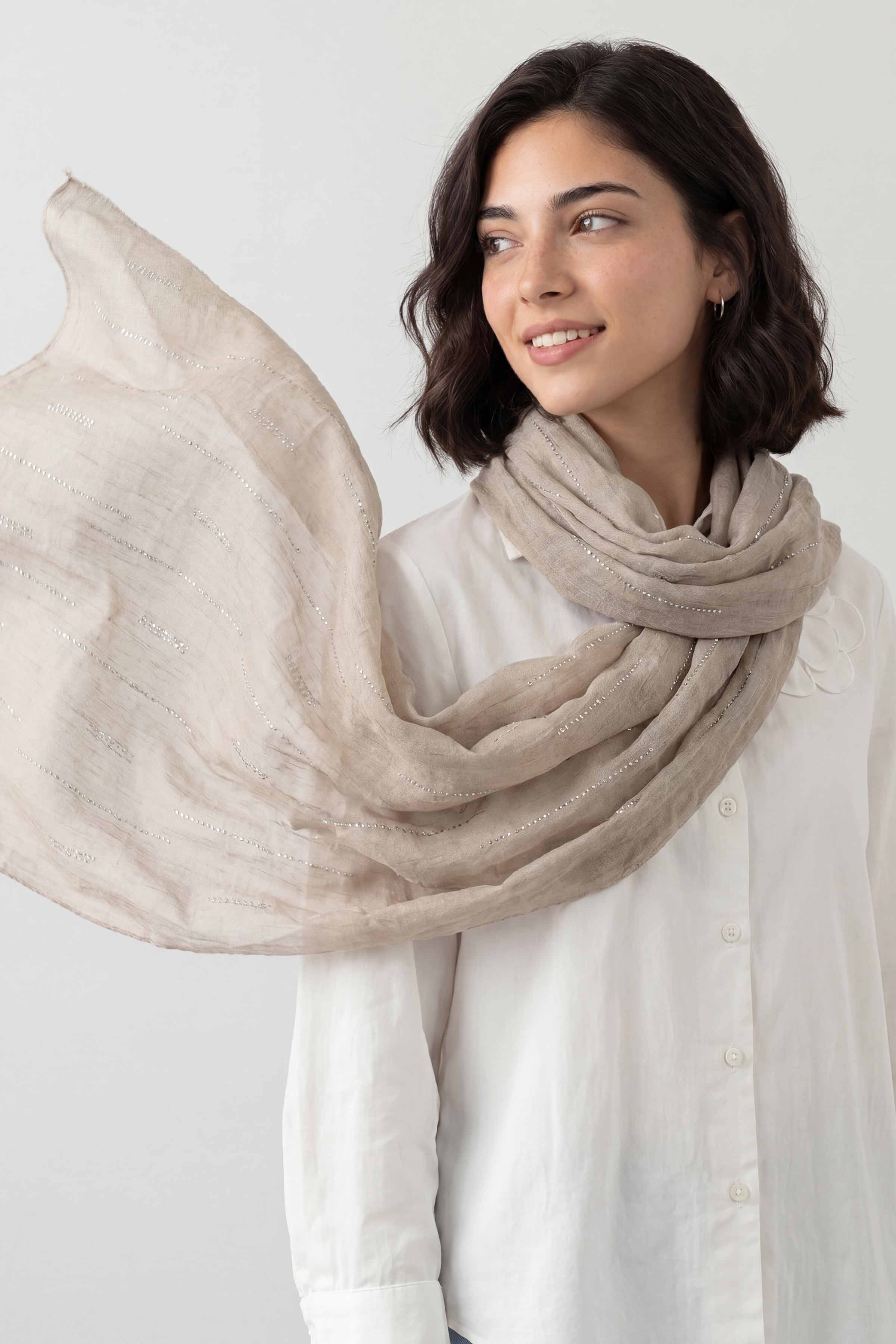 Beige Women Scarf - 447562118